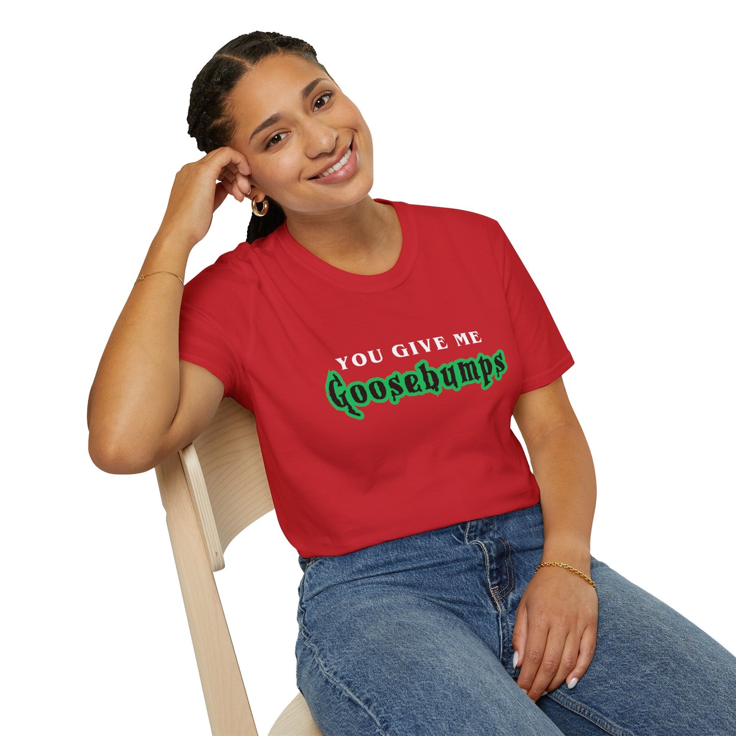 YOU GIVE Me GOOSEBUMPS (Unisex Vintage 90's Retro Style T-Shirt) Throwback Kids Horror Tribute