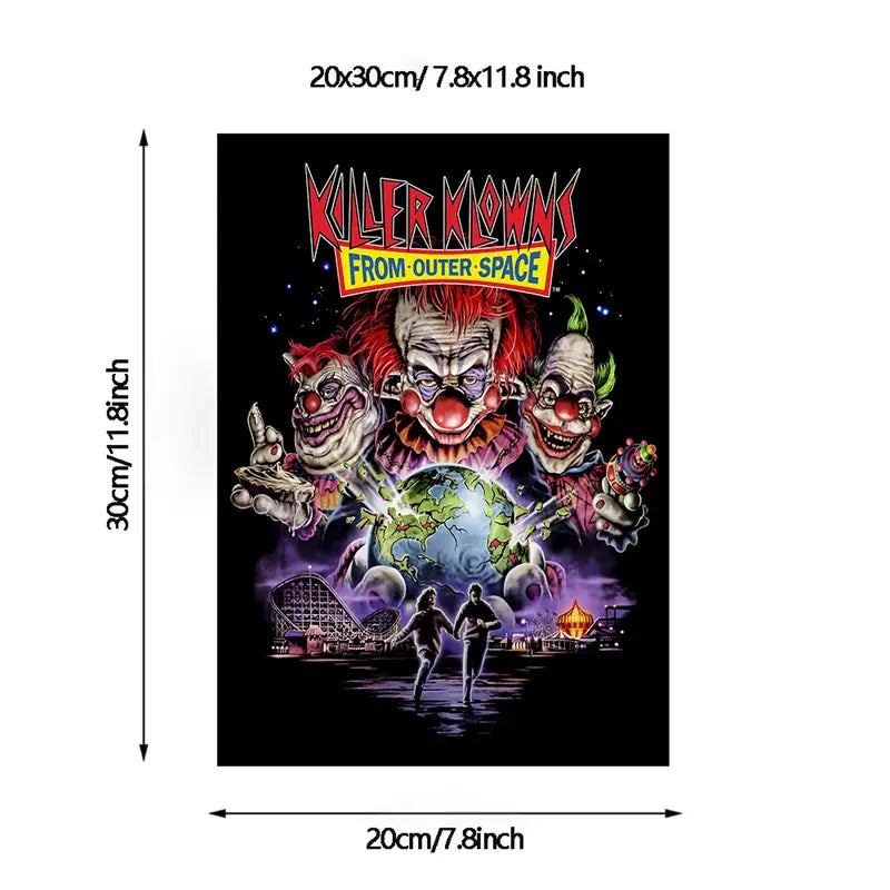 Killer Klowns from Outer Space (12x8'') Vintage Style Canvas Print