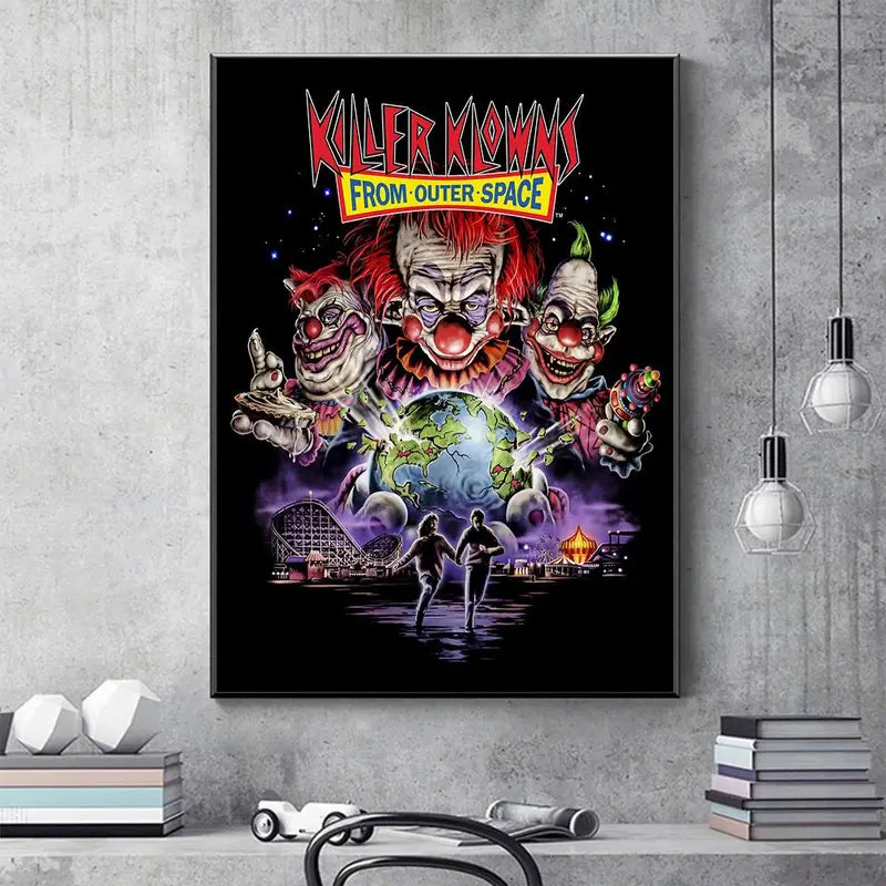 Killer Klowns from Outer Space (12x8'') Vintage Style Canvas Print