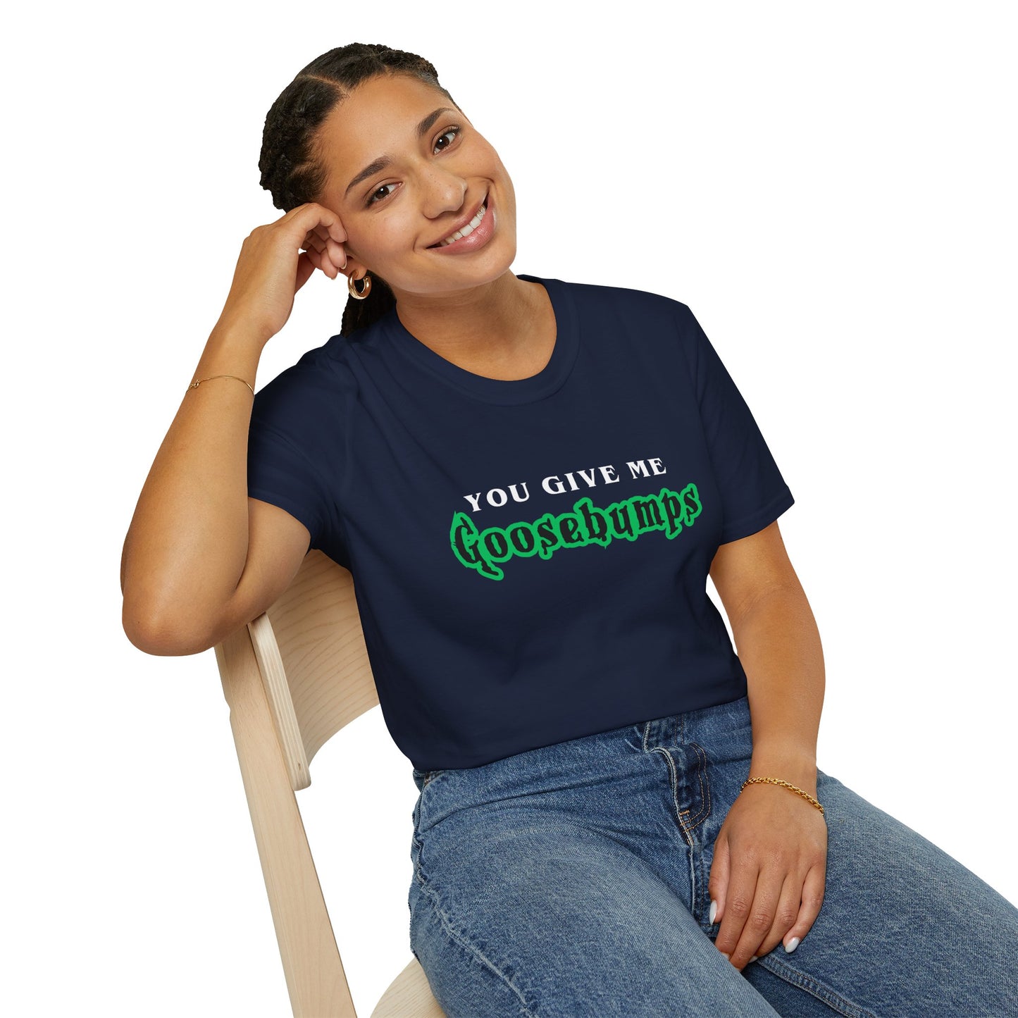 YOU GIVE Me GOOSEBUMPS (Unisex Vintage 90's Retro Style T-Shirt) Throwback Kids Horror Tribute
