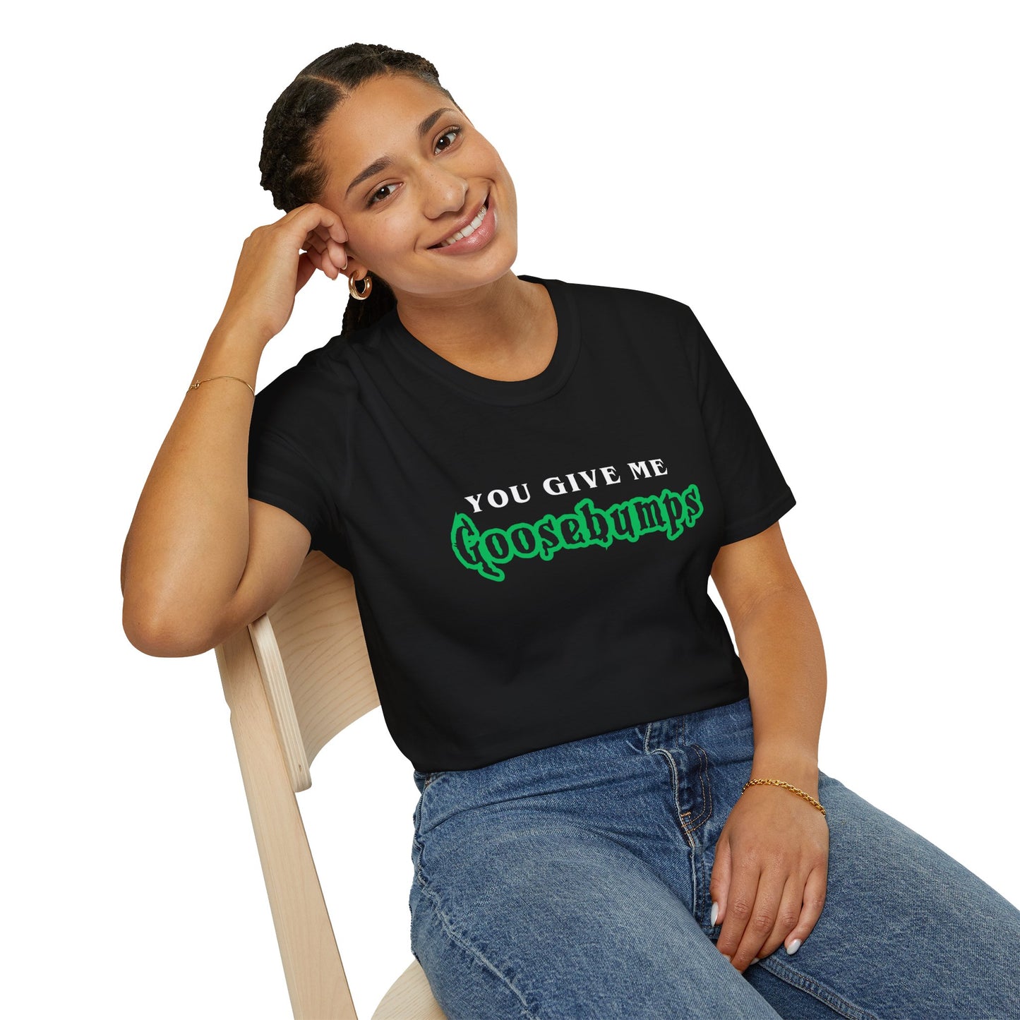 YOU GIVE Me GOOSEBUMPS (Unisex Vintage 90's Retro Style T-Shirt) Throwback Kids Horror Tribute