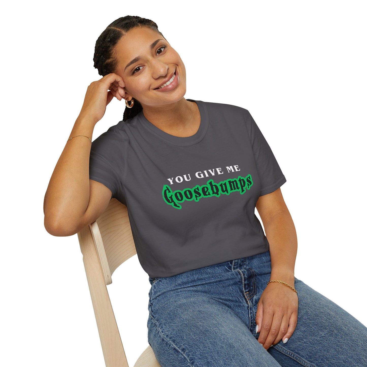 YOU GIVE Me GOOSEBUMPS (Unisex Vintage 90's Retro Style T-Shirt) Throwback Kids Horror Tribute