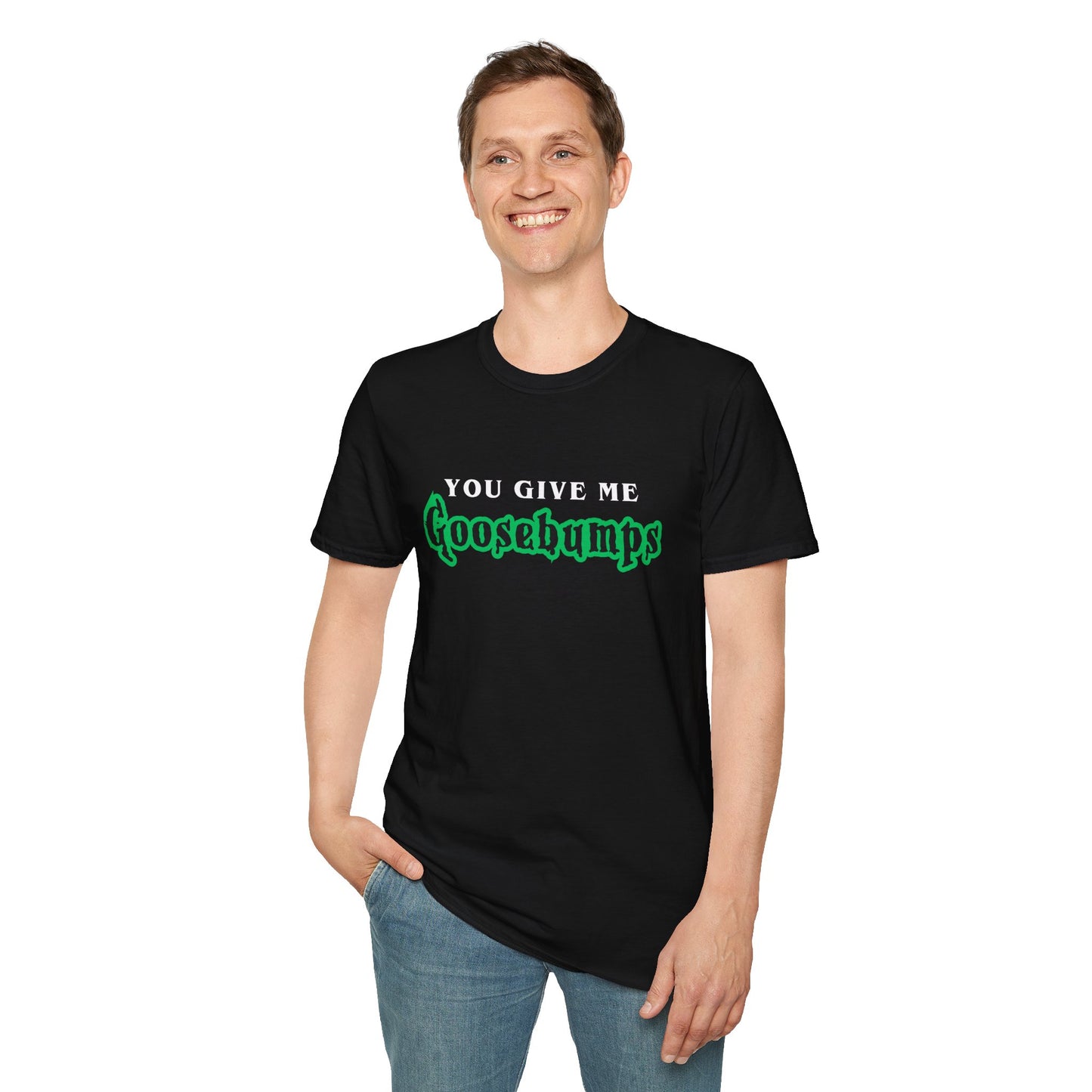 YOU GIVE Me GOOSEBUMPS (Unisex Vintage 90's Retro Style T-Shirt) Throwback Kids Horror Tribute