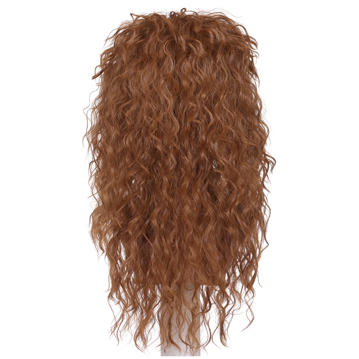 Men and Women Long Curly Brown Wig 70s 80s Rocker Mullet Party