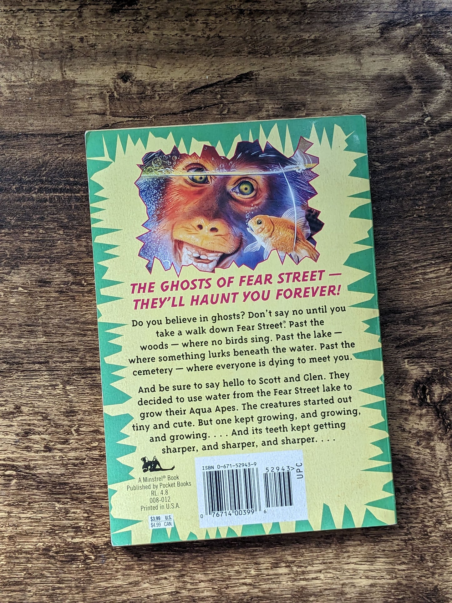 Attack of the Aqua Apes (Ghosts of Fear Street #3) by R.L. Stine - Vintage Paperback