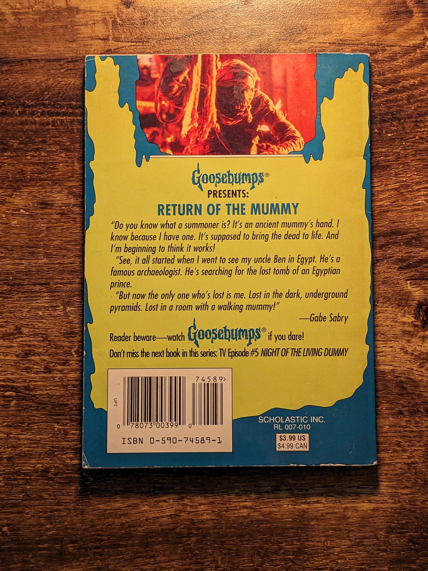 Return of the Mummy (Goosebumps Presents #4) by R.L. Stine - TV Adaptation