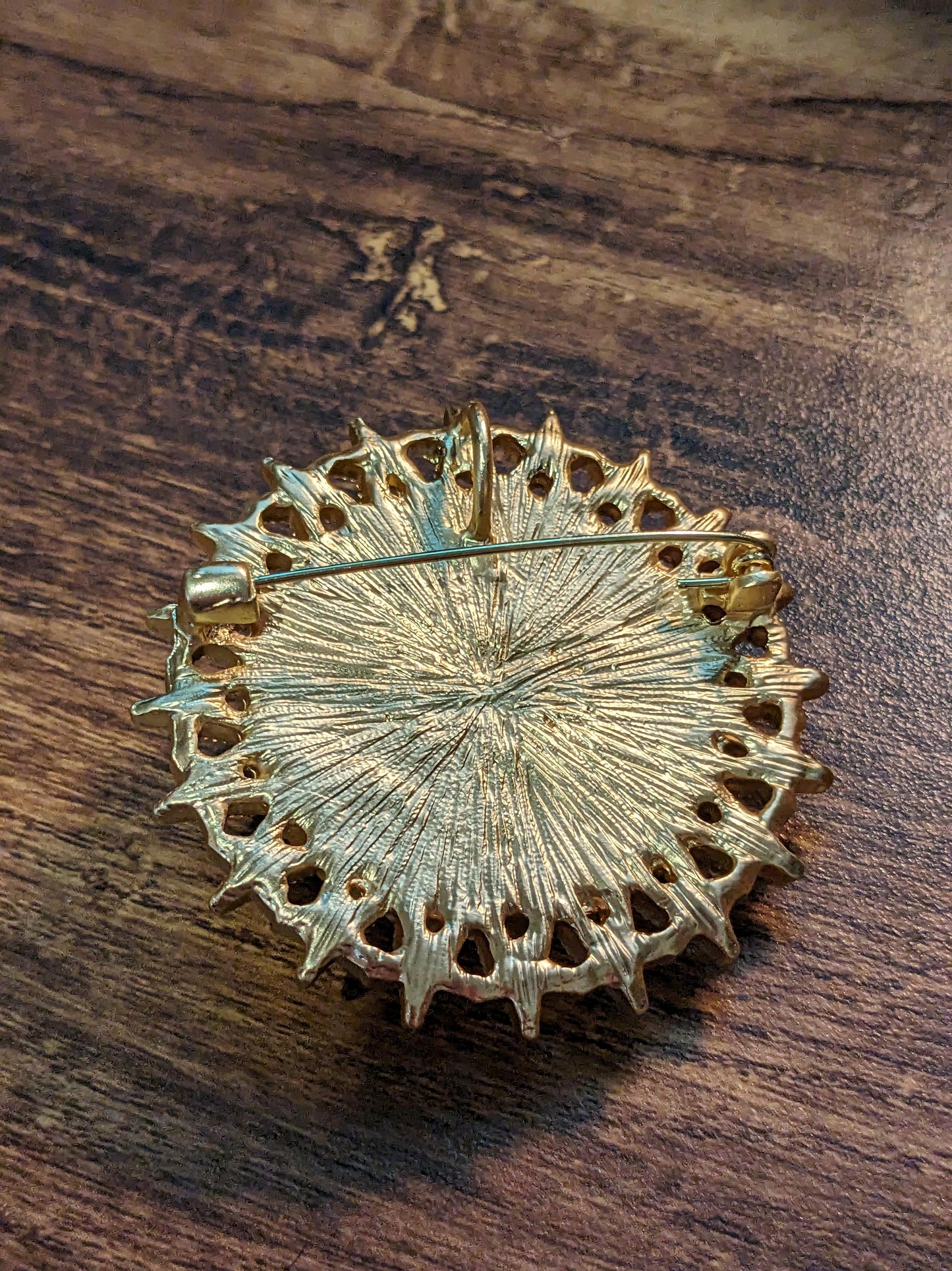 Shining Moon Face Iridescent Vintage Style Brooch