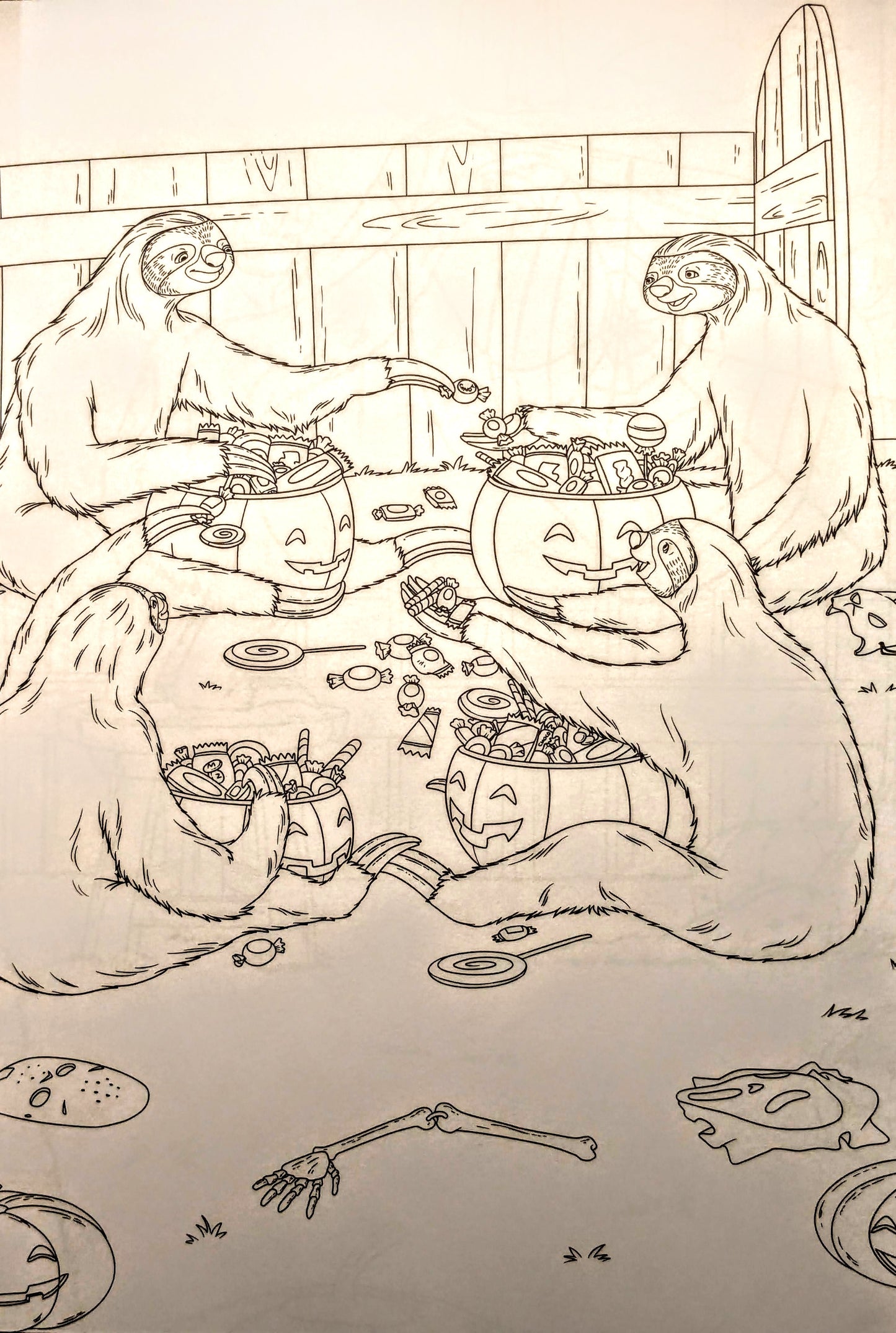 Spooky Sloth-O-Ween, A: Sloth-Tastic Coloring Book by Sarah Heneghan