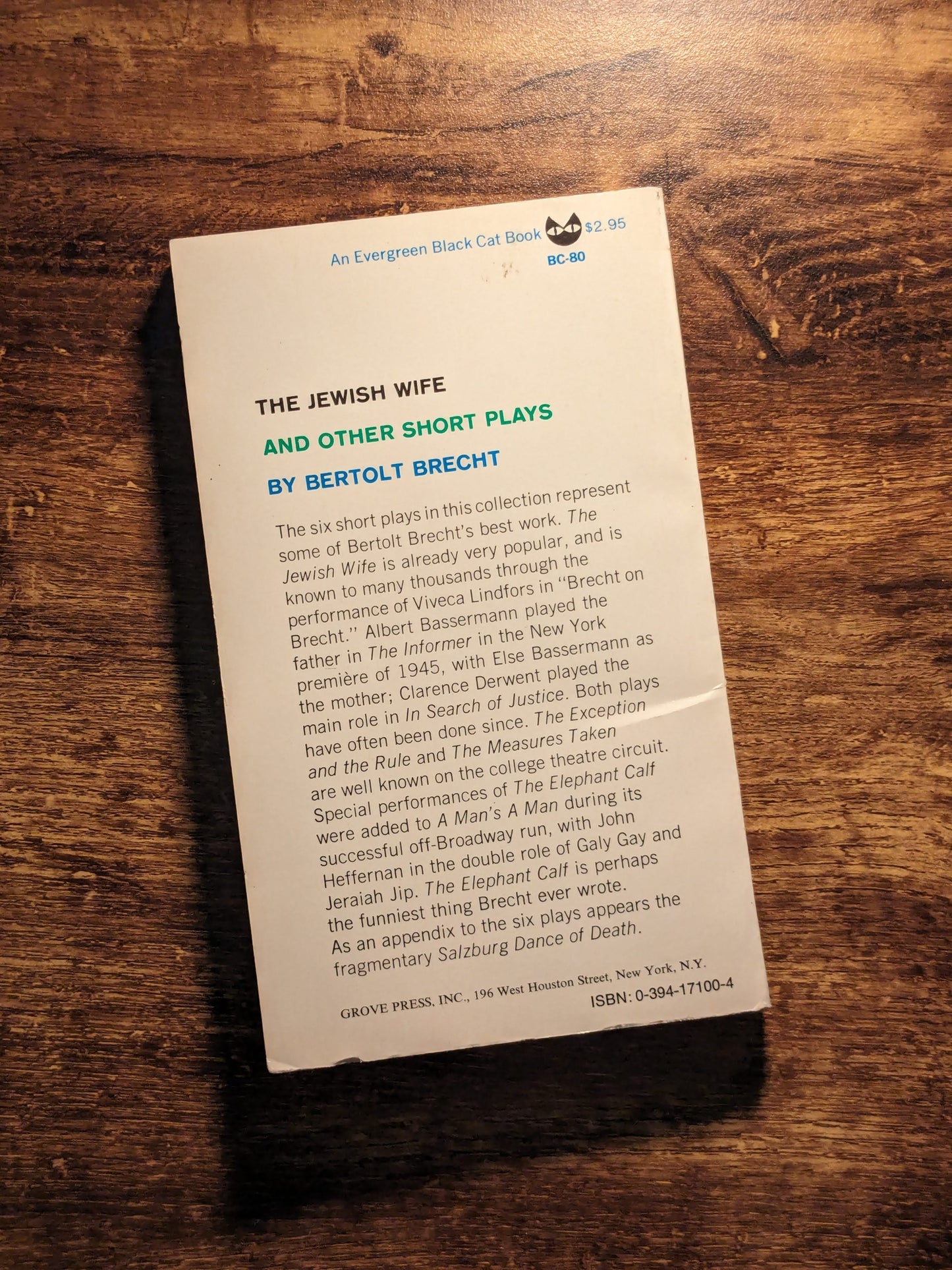 Jewish Wife & Other Short Plays, The (Paperback Anthology) by Bertolt Brecht