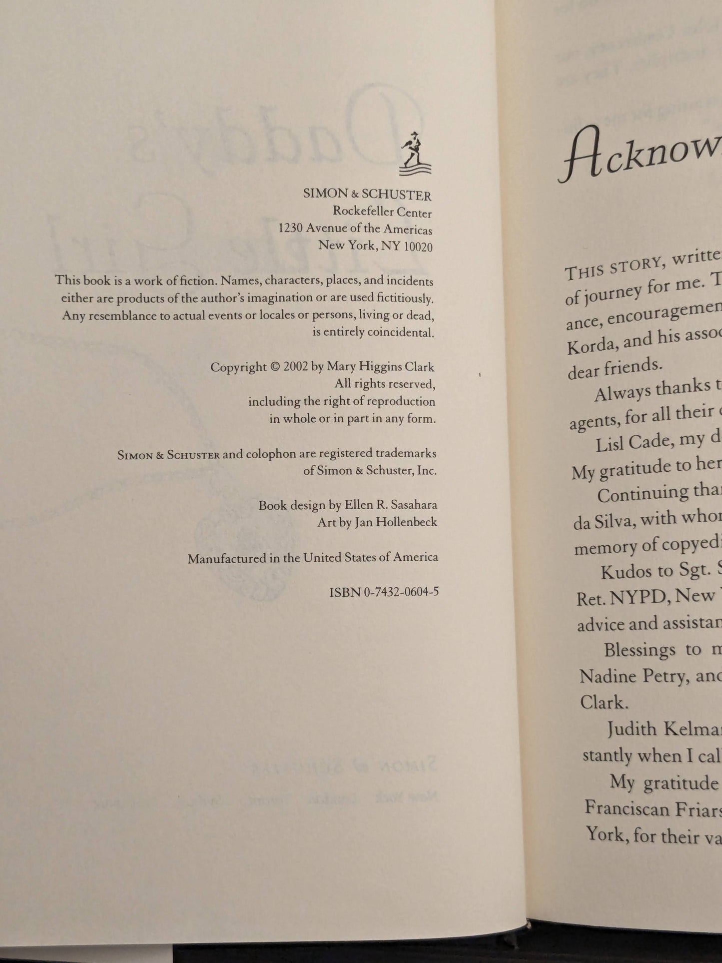 Daddy's Little Girl (Vintage Hardcover) by Mary Higgins Clark