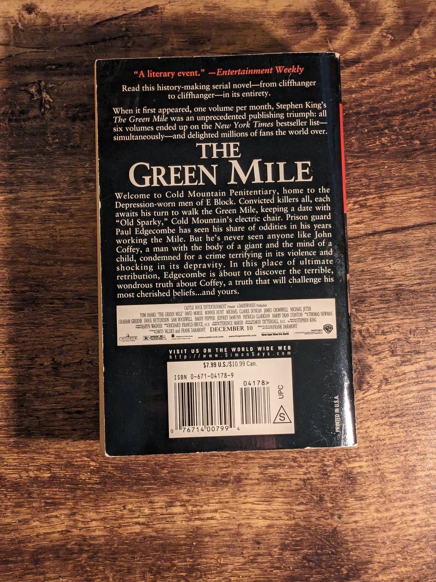 Green Mile, The (Complete Serial Novel) by Stephen King - Vintage Tie-In Edition