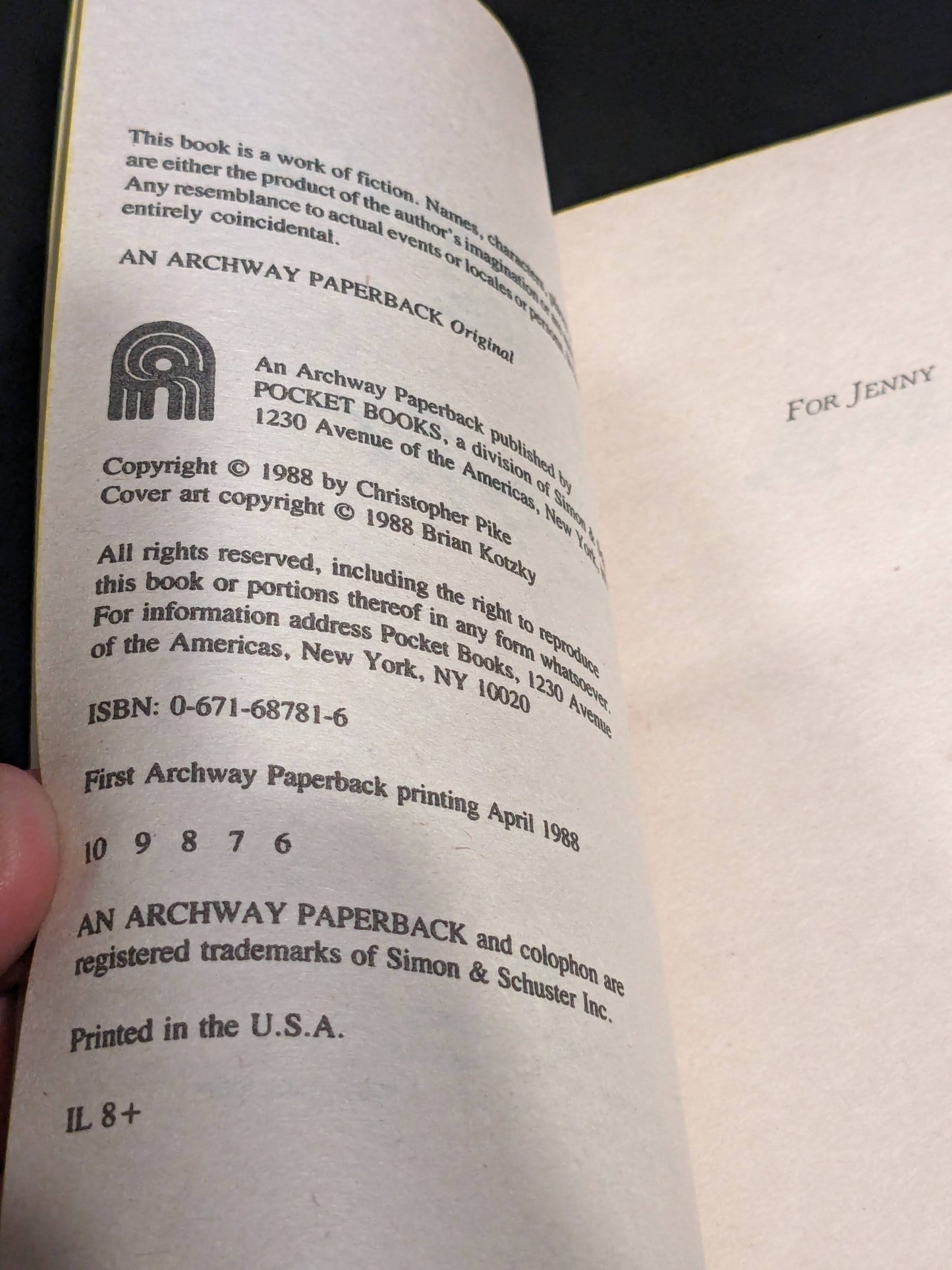 Last Act (Vintage Paperback) by Christopher Pike - 1989 First Edition