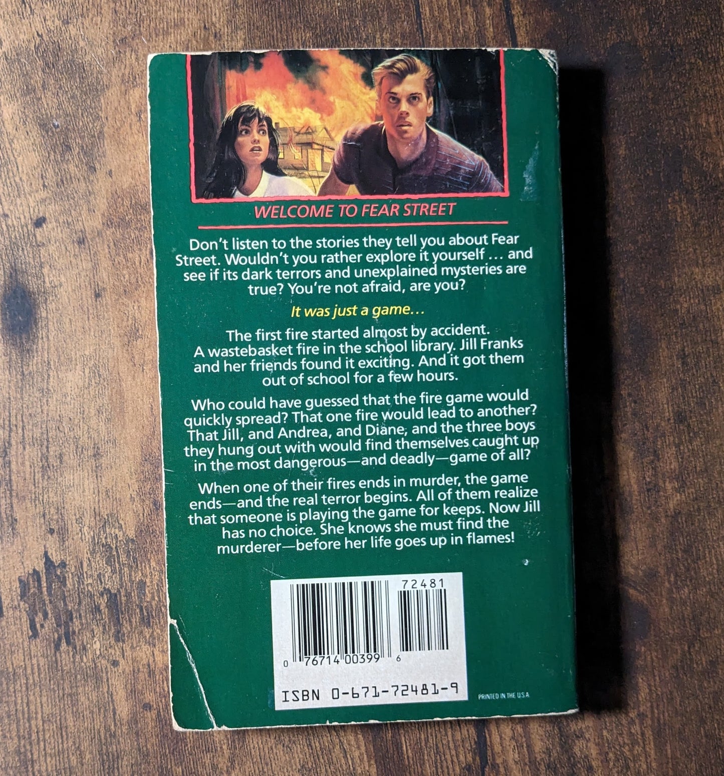 Fire Game, The (Fear Street #11) by R.L. Stine - Vintage Paperback