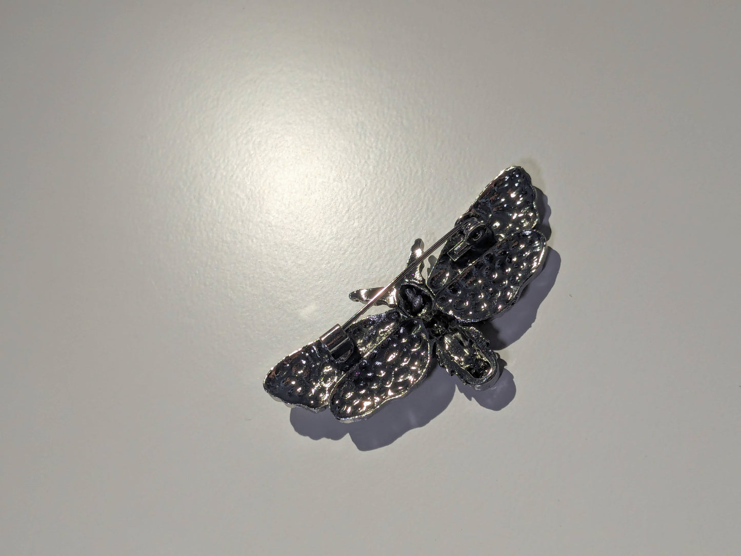SKULL MOTH BROOCH - Vintage Style SILENCE OF THE LAMBS Hannibal Metallic Pin - approx .75x2'' alloy