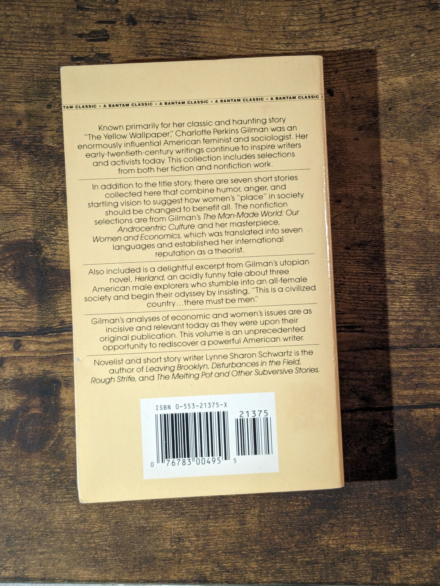 Yellow Wallpaper and Other Writings, The (Vintage 1989 Paperback) by Charlotte Perkins Gilman