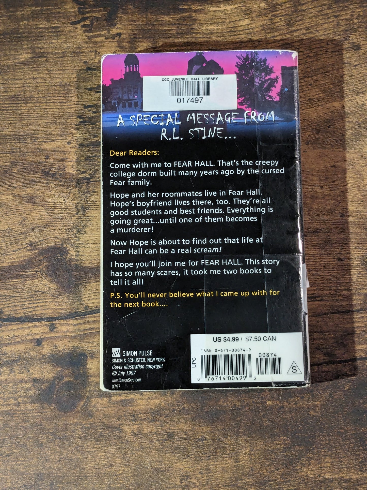 Fear Hall: The Beginning (Fear Street) by R.L. Stine - Vintage Paperback