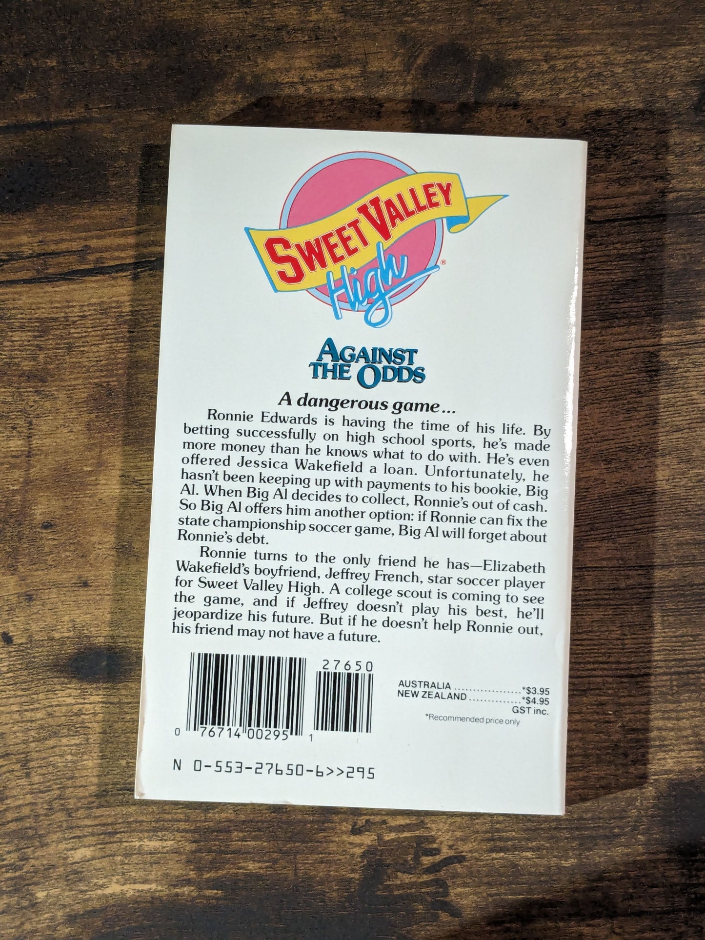 Against the Odds (Sweet Valley High #51) by Francine Pascal - Vintage Paperback