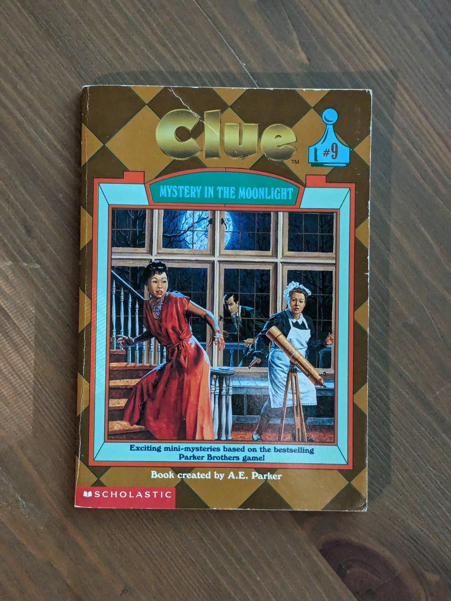 Mystery in the Moonlight (Clue #9) by A.E. Parker - Vintage Paperback