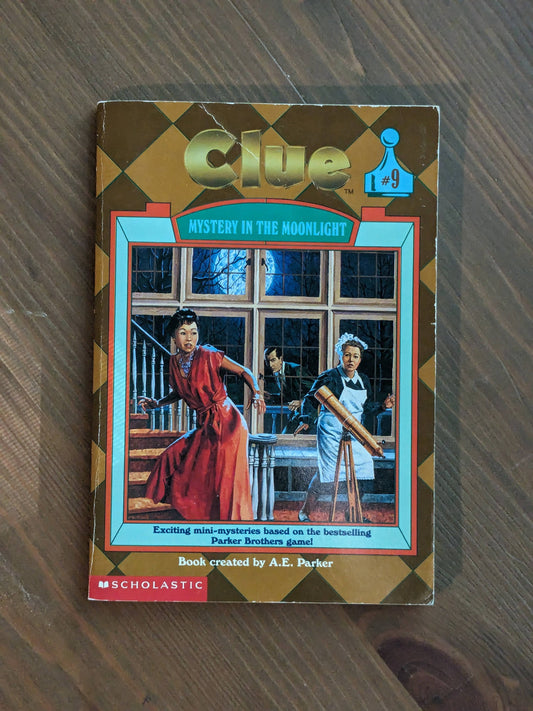 Mystery in the Moonlight (Clue #9) by A.E. Parker - Vintage Paperback