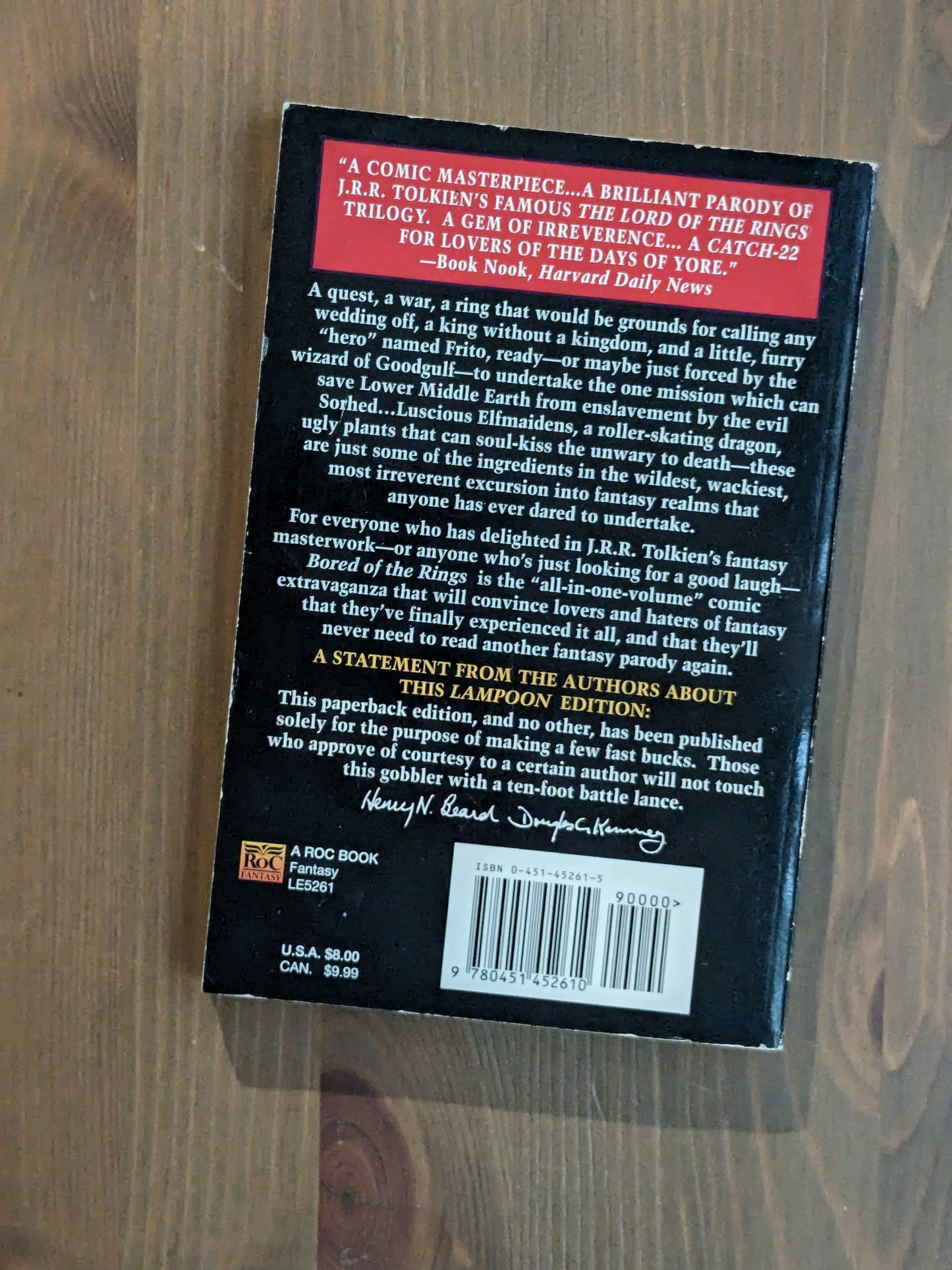 Bored of the Rings: A Parody of J. R. R. Tolkien (Rare Vintage Paperback) by Henry Beard & Douglas Kenny