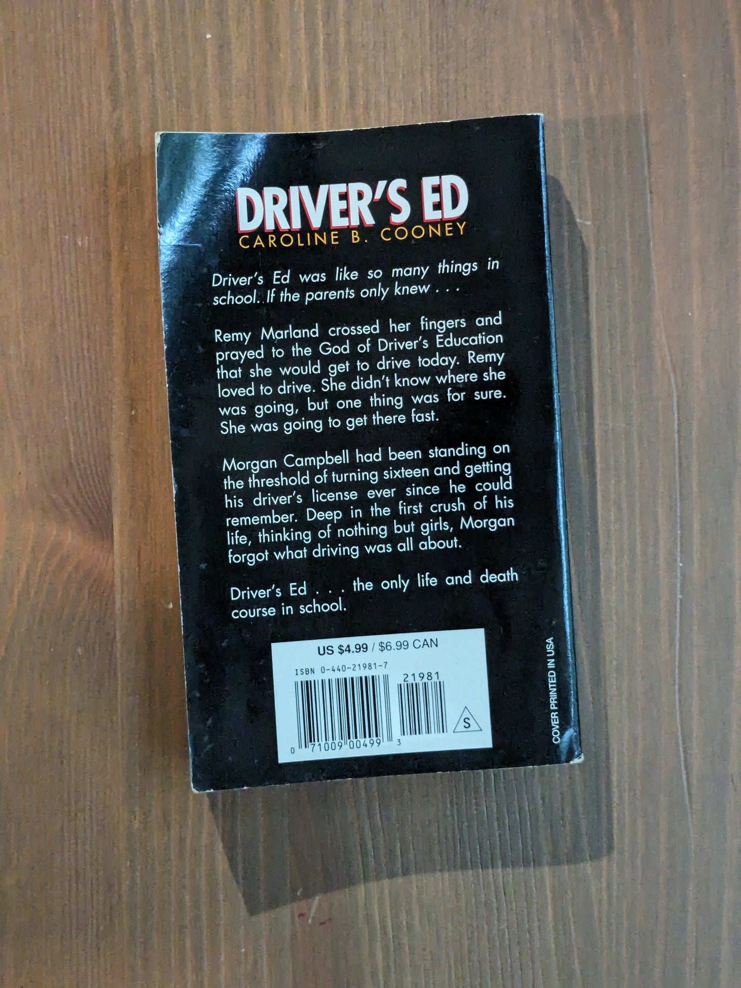 Driver's Ed (Vintage Paperback) by Caroline B. Cooney