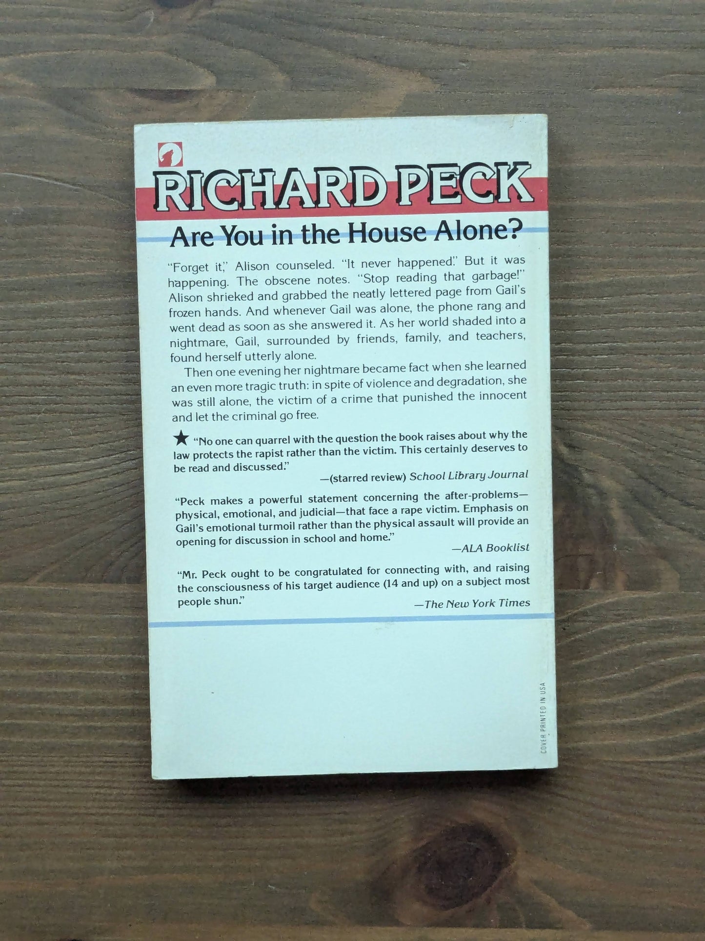 Are You in the House Alone? (Vintage Paperback) by Richard Peck