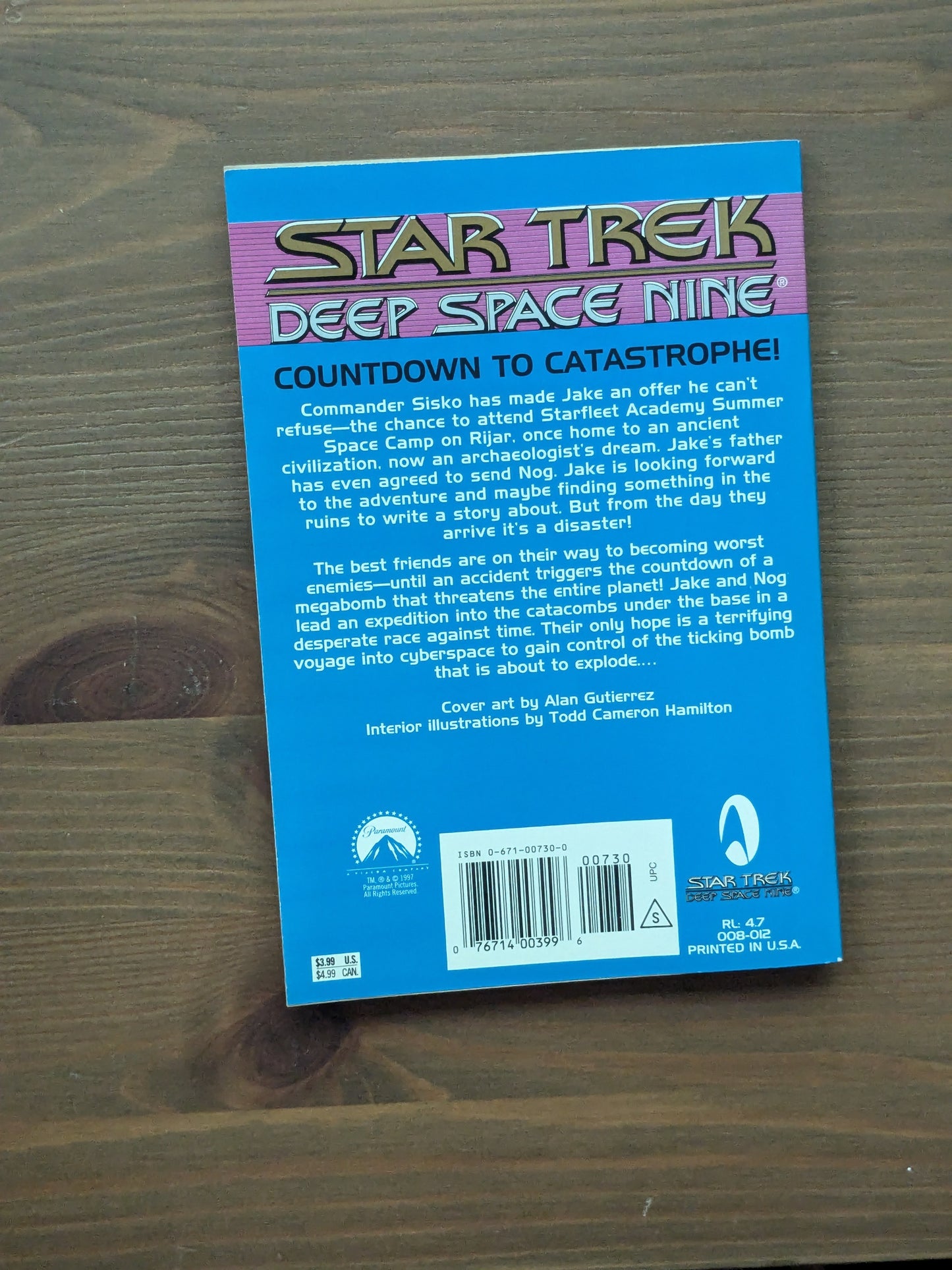 Space Camp (Star Trek: Deep Space Nine #10) by Ted Pedersen - Vintage Paperback