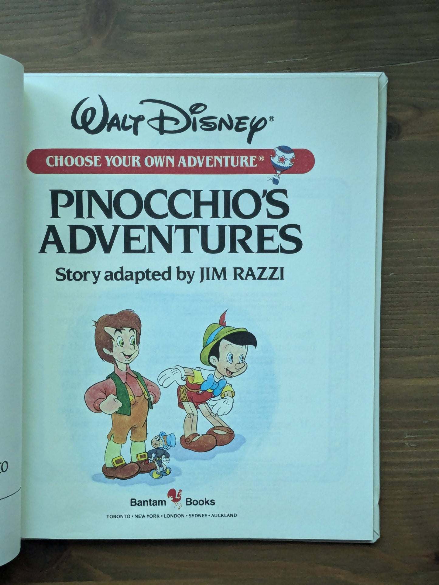 Pinocchio's Adventures (Disney's Choose Your Own Adventure) by Jim Razzi, Carlo Collodi - Vintage Hardcover