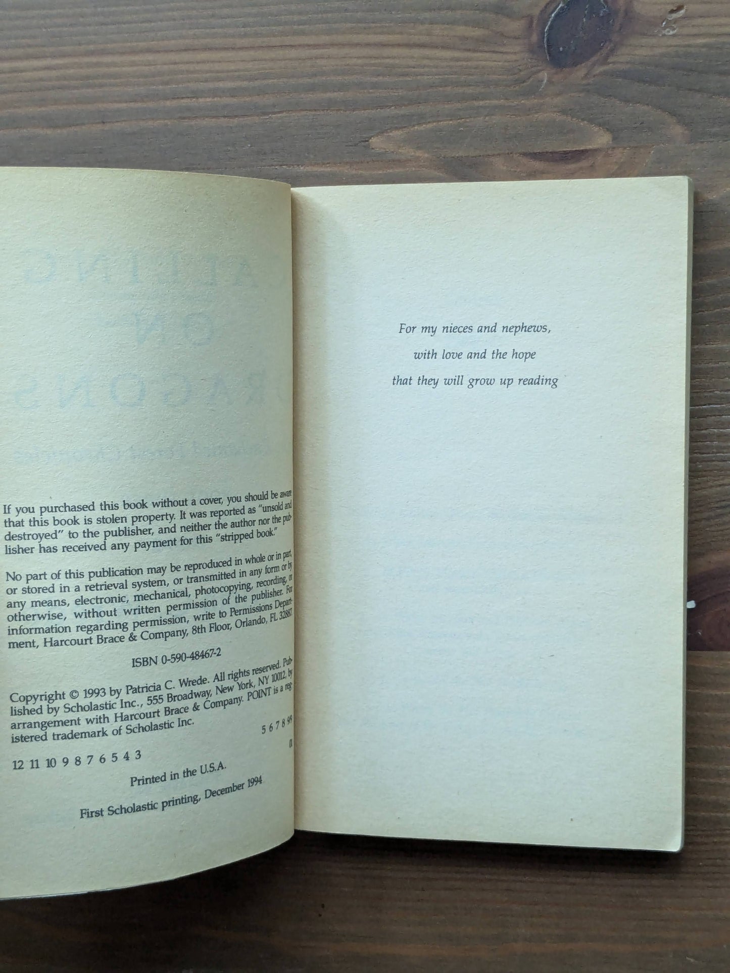 Calling on Dragons (Enchanted Forest Chronicles #3) by Patricia C. Wrede - Vintage Paperback