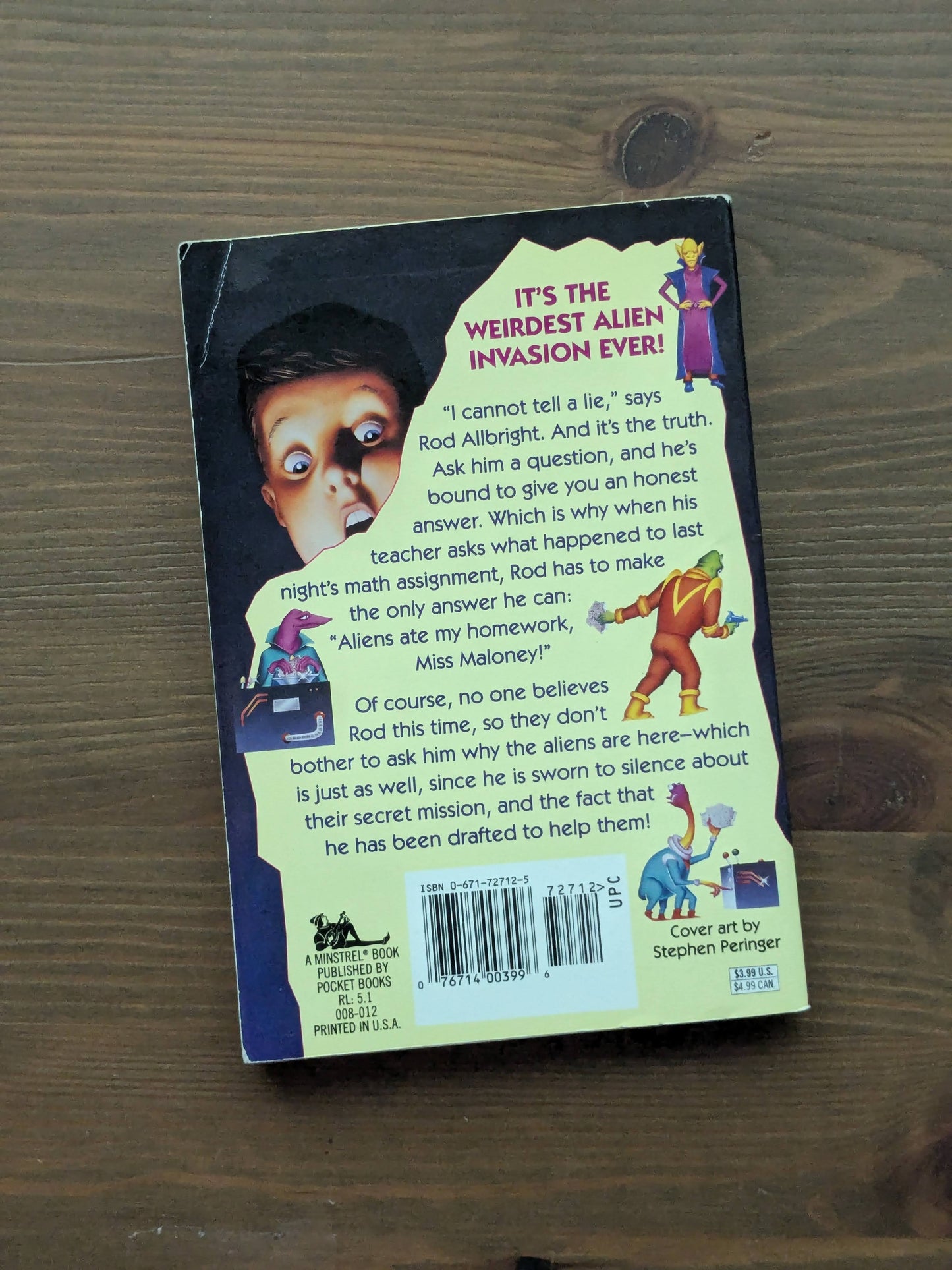 Aliens Ate My Homework (Alien Adventures #1) by Bruce Coville - Vintage Paperback