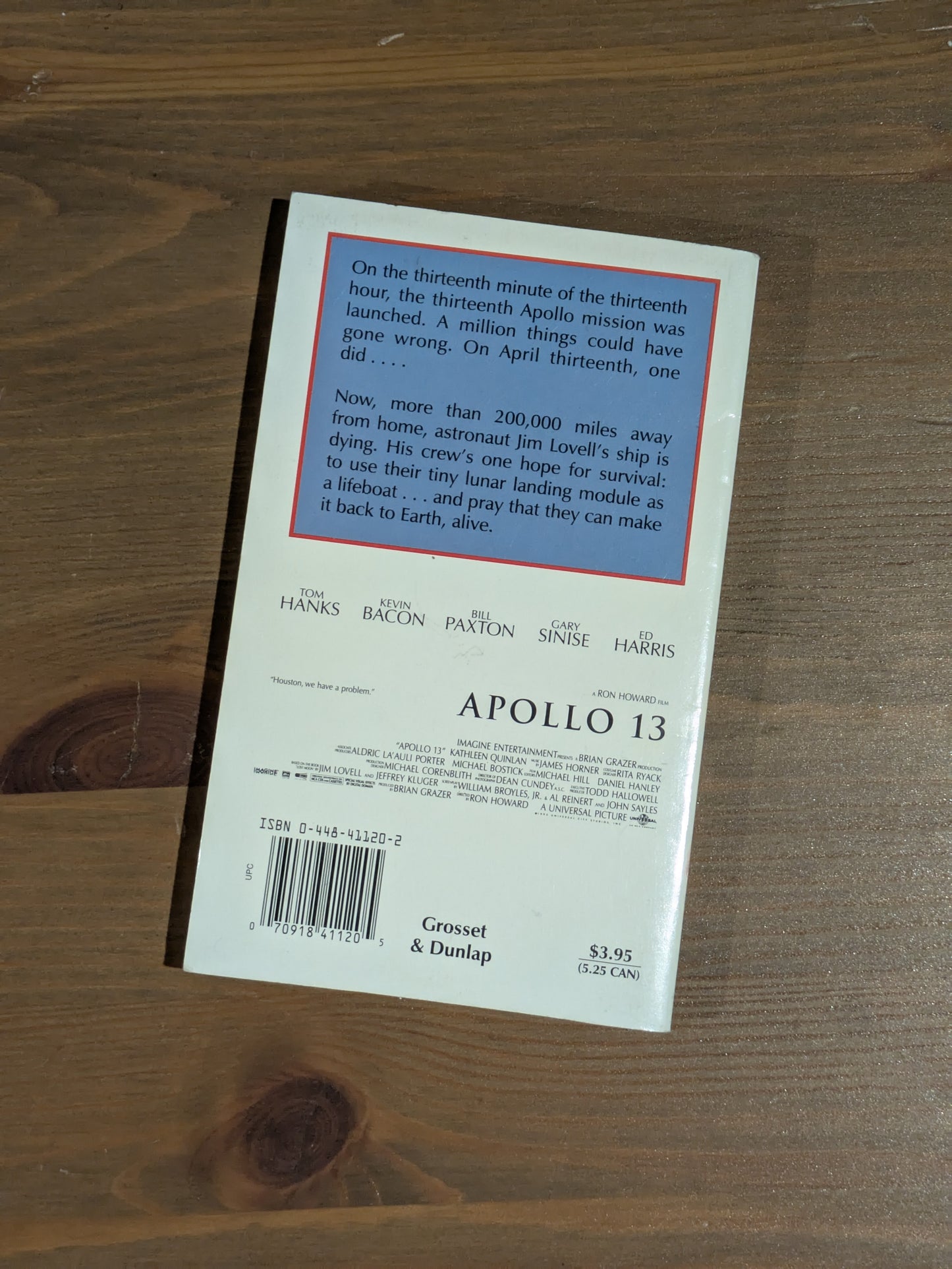 Apollo 13 (Junior Novelization) by Dina Anastasio - Vintage Paperback