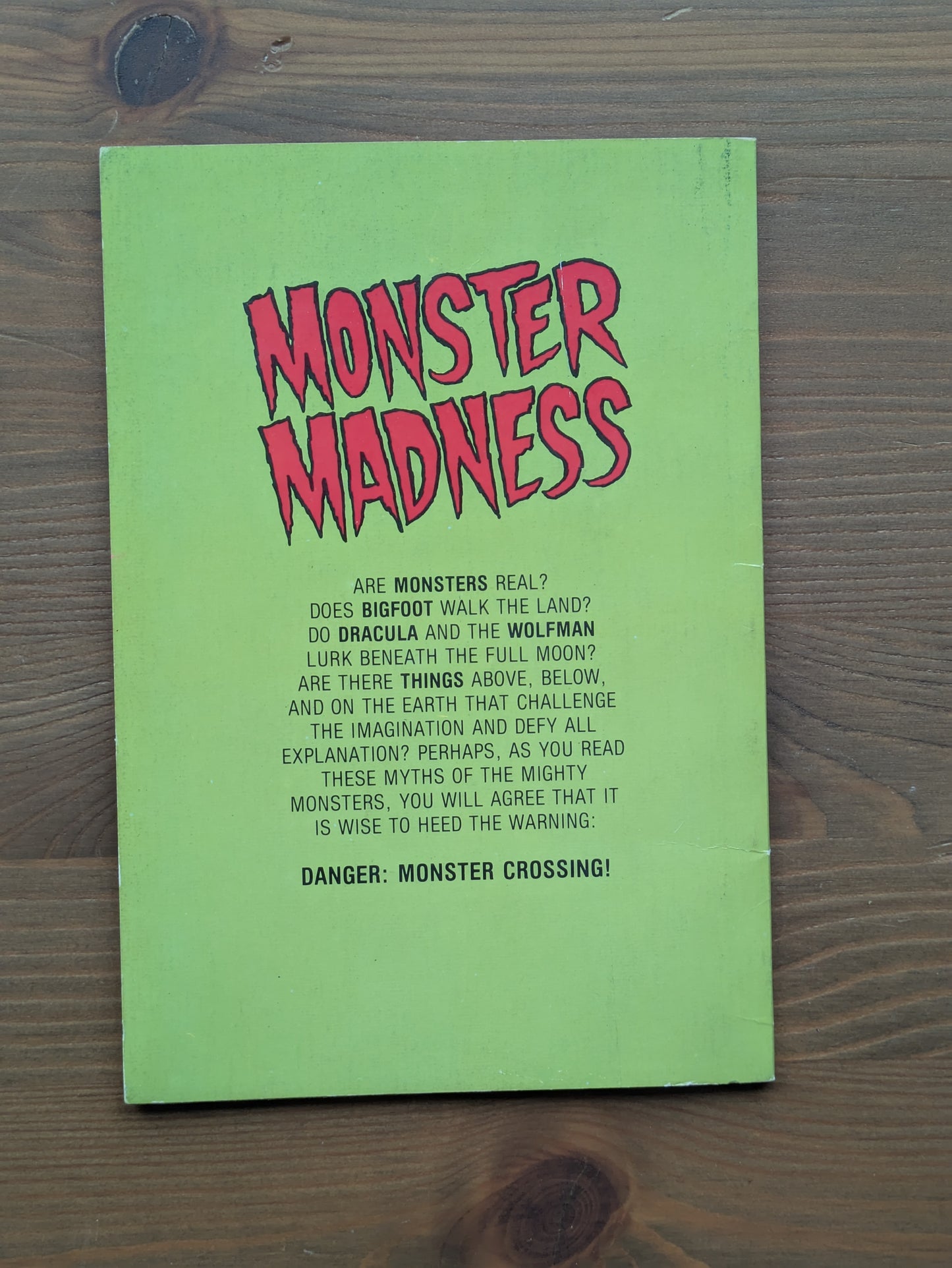 Monster Madness: Myths of the Mighty Monsters (Rare Vintage Paperback)