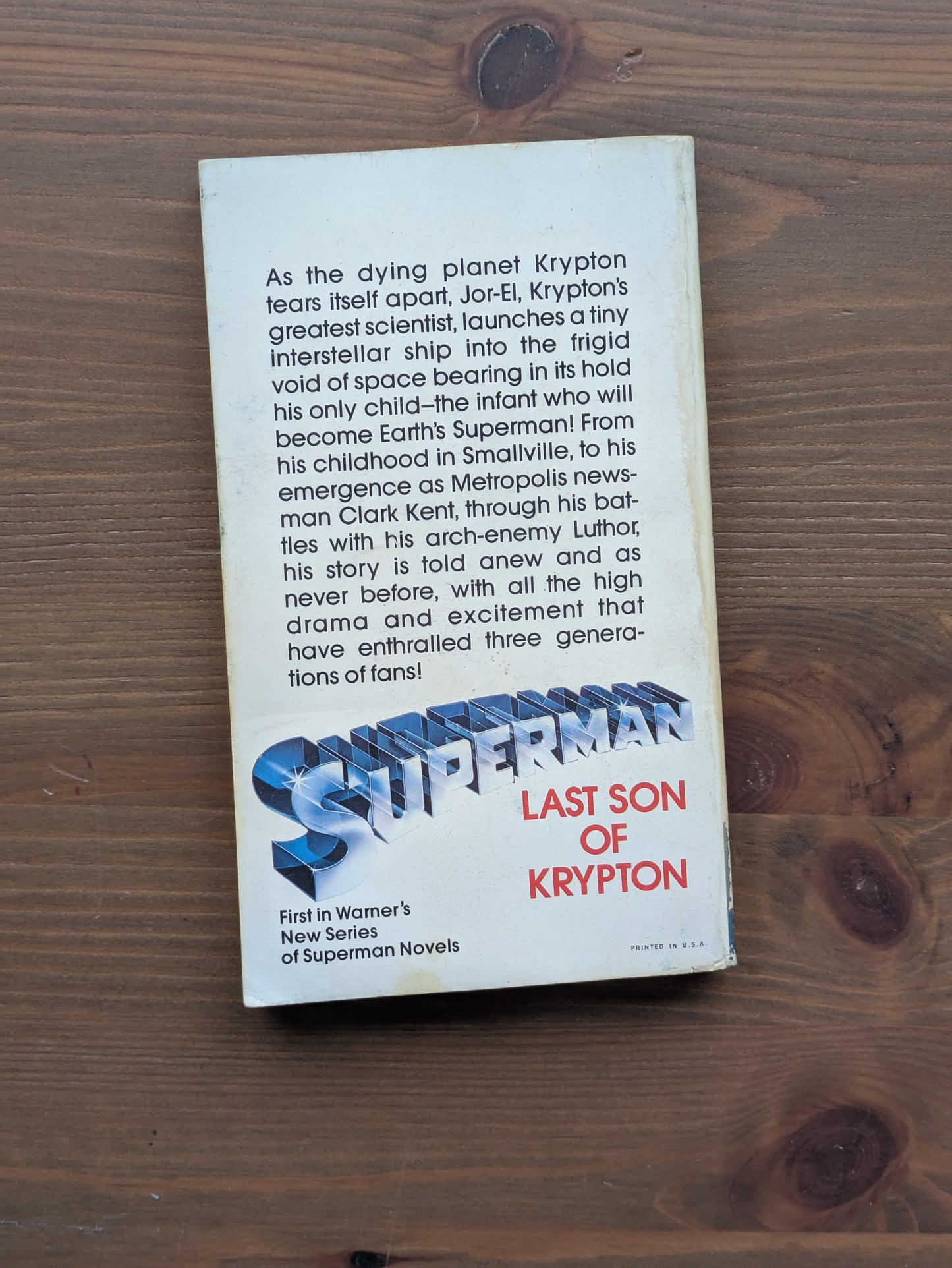 Superman: Last Son of Krypton (Rare Vintage Paperback) by Elliot S. Maggin