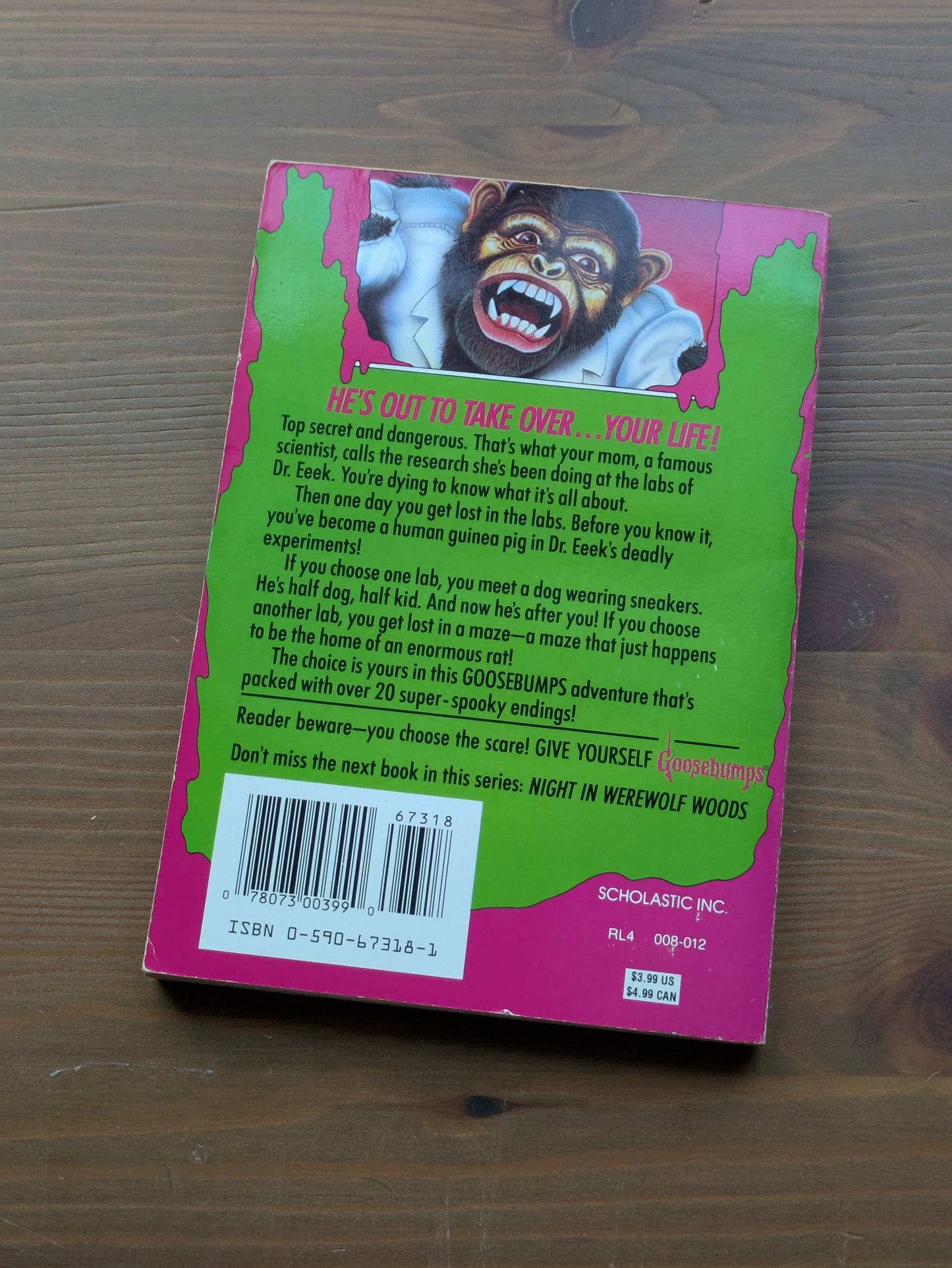 Deadly Experiments of Dr. Eeek, The (Give Yourself Goosebumps #4) by R.L. Stine - Vintage Paperback