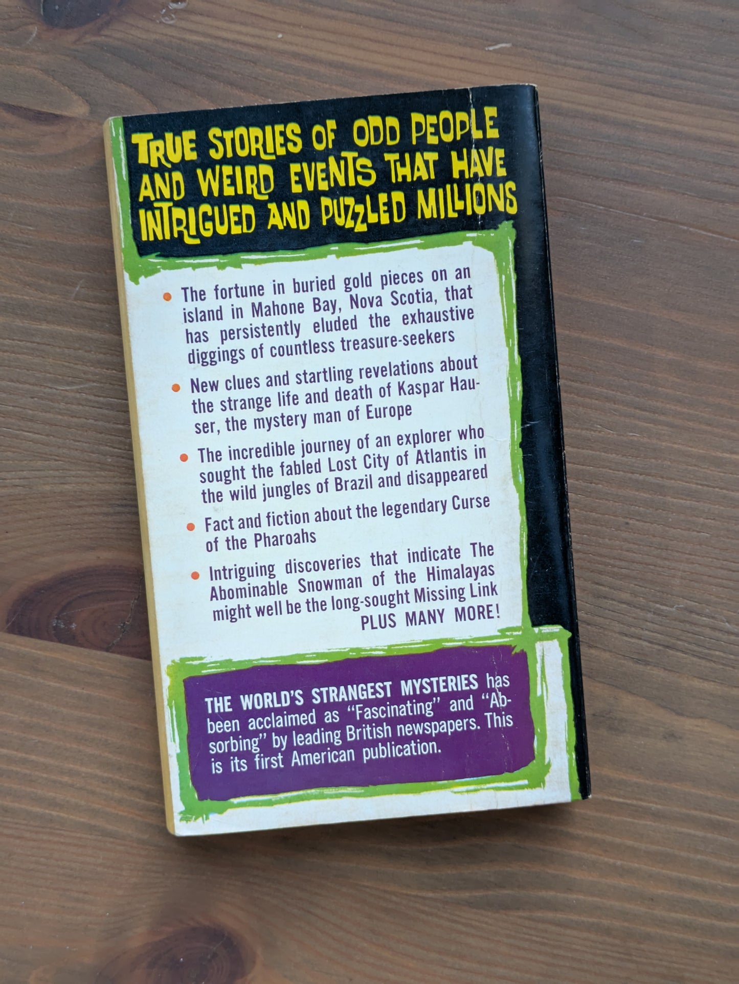 World's Strangest Mysteries, The by Rupert Furneaux (Vintage Paperback)