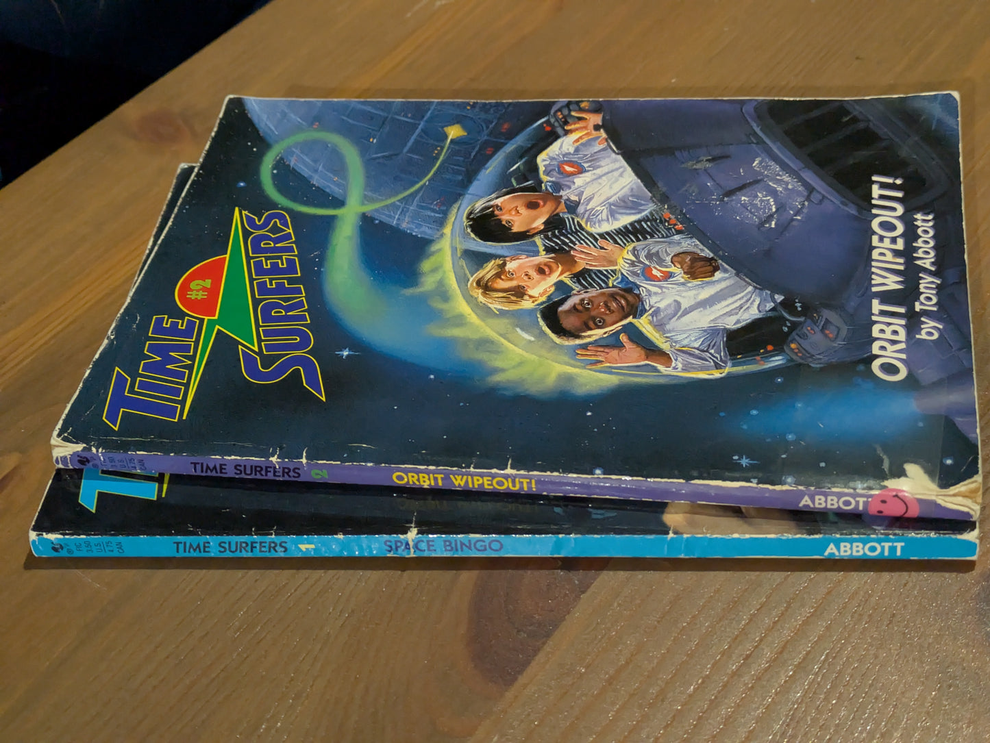 Time Surfers 1 & 2 (Space Bingo/Orbit Wipeout) by Tony Abbott - Vintage Paperbacks Set