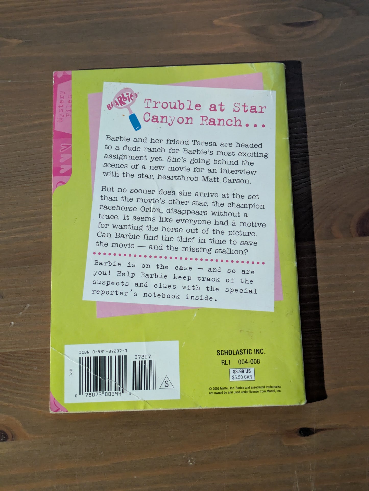 Mystery of the Missing Stallion, The (Barbie Mystery Files #4) by Linda Williams Aber - Vintage Paperback