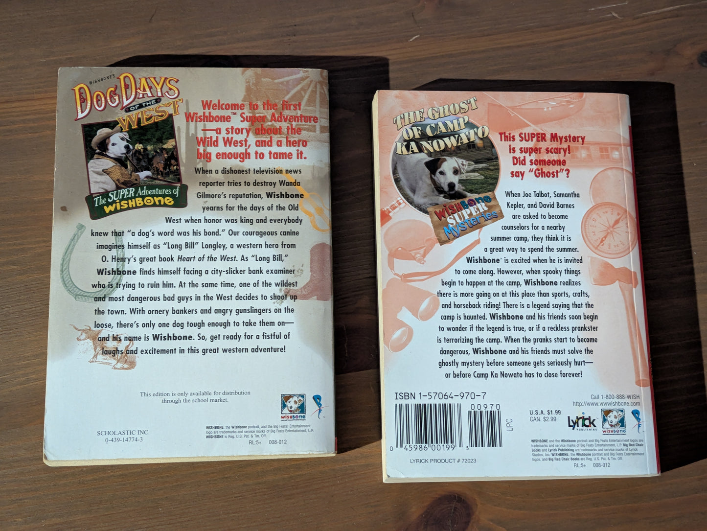 Wishbone Super Adventures (2-pack) Dog Days of the West, Ghost Camp of Ka Nowato - Vintage Paperbacks