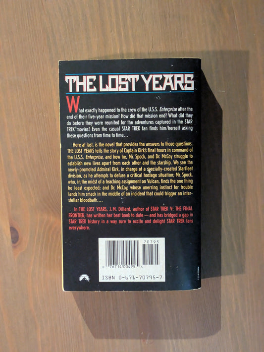 Lost Years, The (Star Trek) by J.M. Dillard - Vintage Paperback