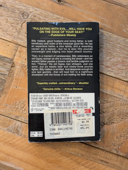 Thinner (Vintage Paperback) by Stephen King as Richard Bachmann