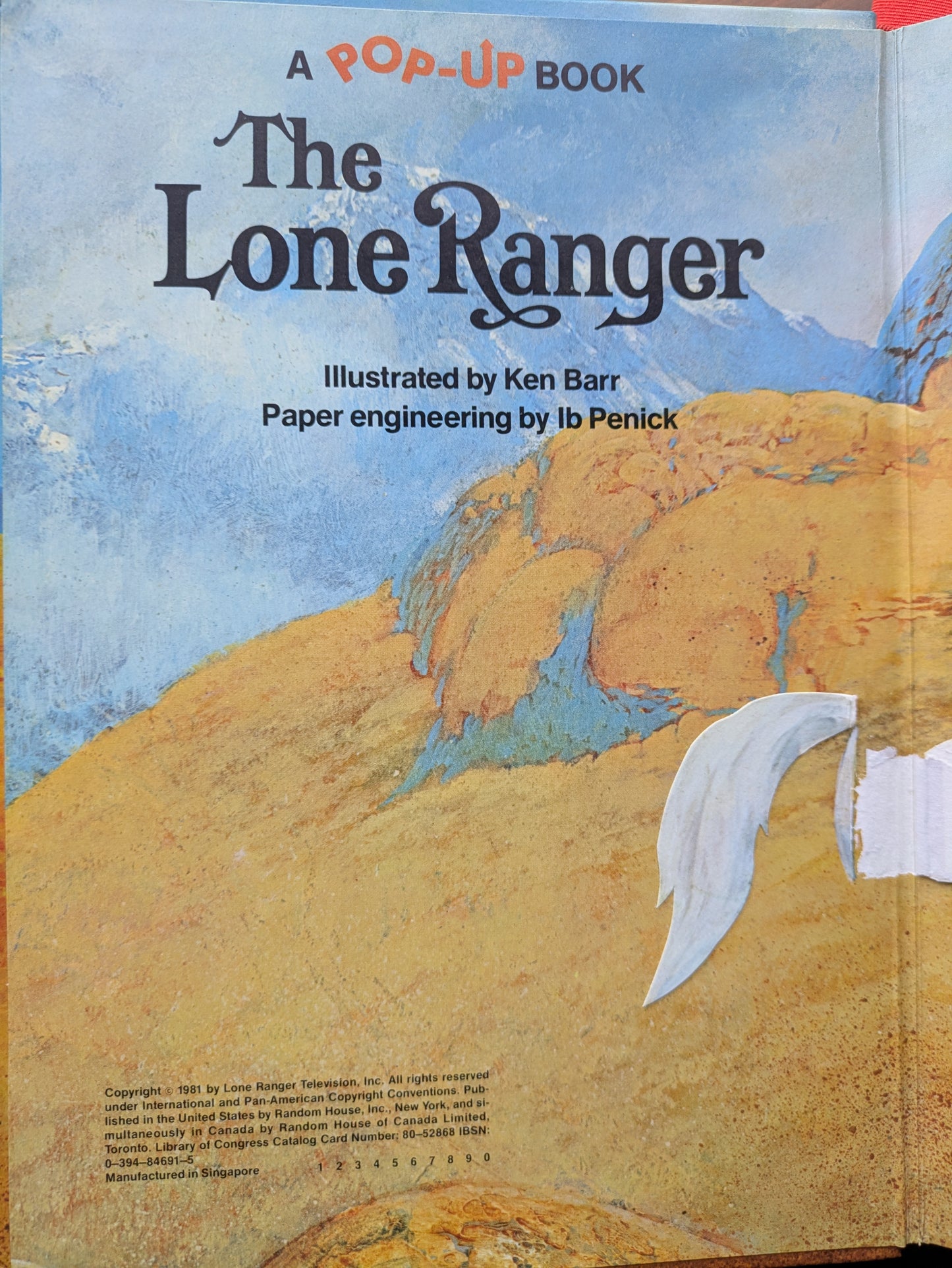 Lone Ranger, The (Pop-Up Book) by Ib Penick - Vintage 1981 Hardcover
