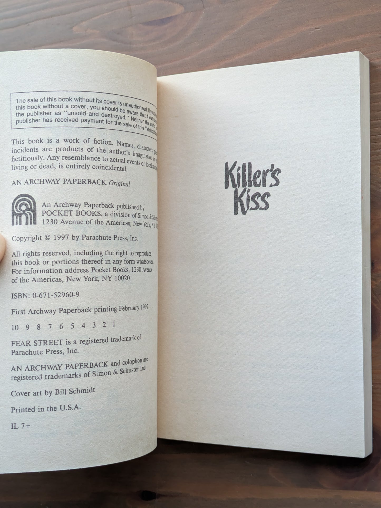 Killer's Kiss (Fear Street #42) by R.L. Stine - Rare Vintage Paperback