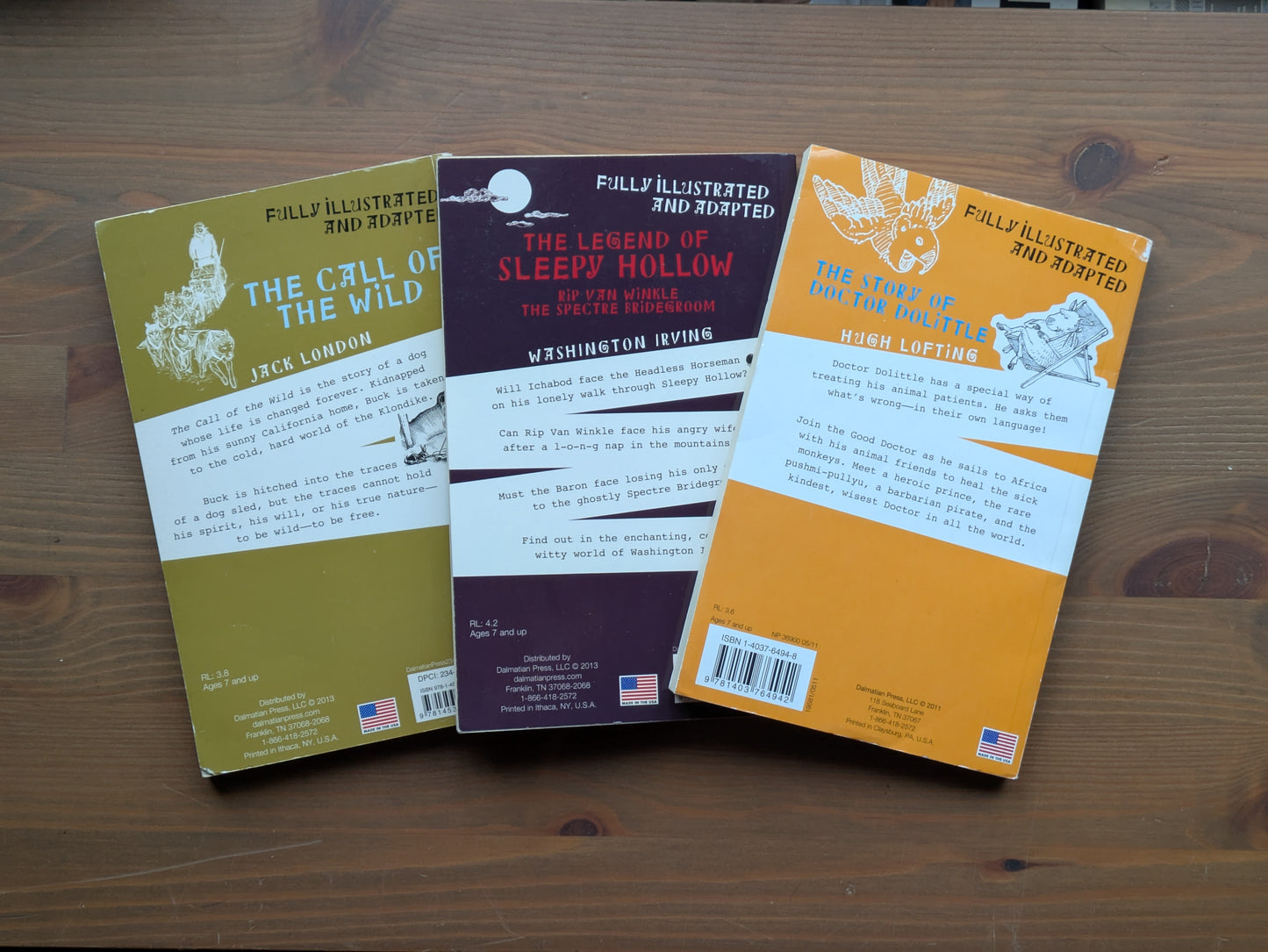 Illustrated Classics 3pk Set (Doctor Dolittle, Sleepy Hollow, Call of the Wild) Paperbacks