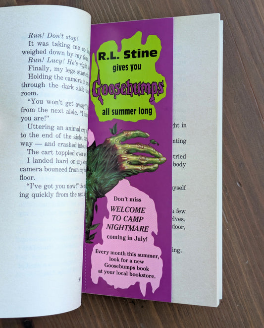 Girl Who Cried Monster, The (1st Print Goosebumps #8) by R.L. Stine - RARE Bookmark Attached