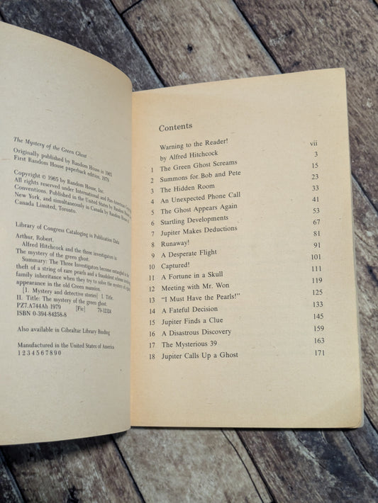 Mystery of the Green Ghost (Alfred Hitchcock & The Three Investigators #4) by Robert Arthur - Vintage Paperback