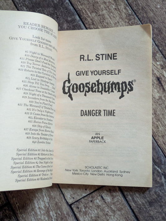 Danger Time (Give Yourself Goosebumps #41) by R.L. Stine - Vintage Paperback