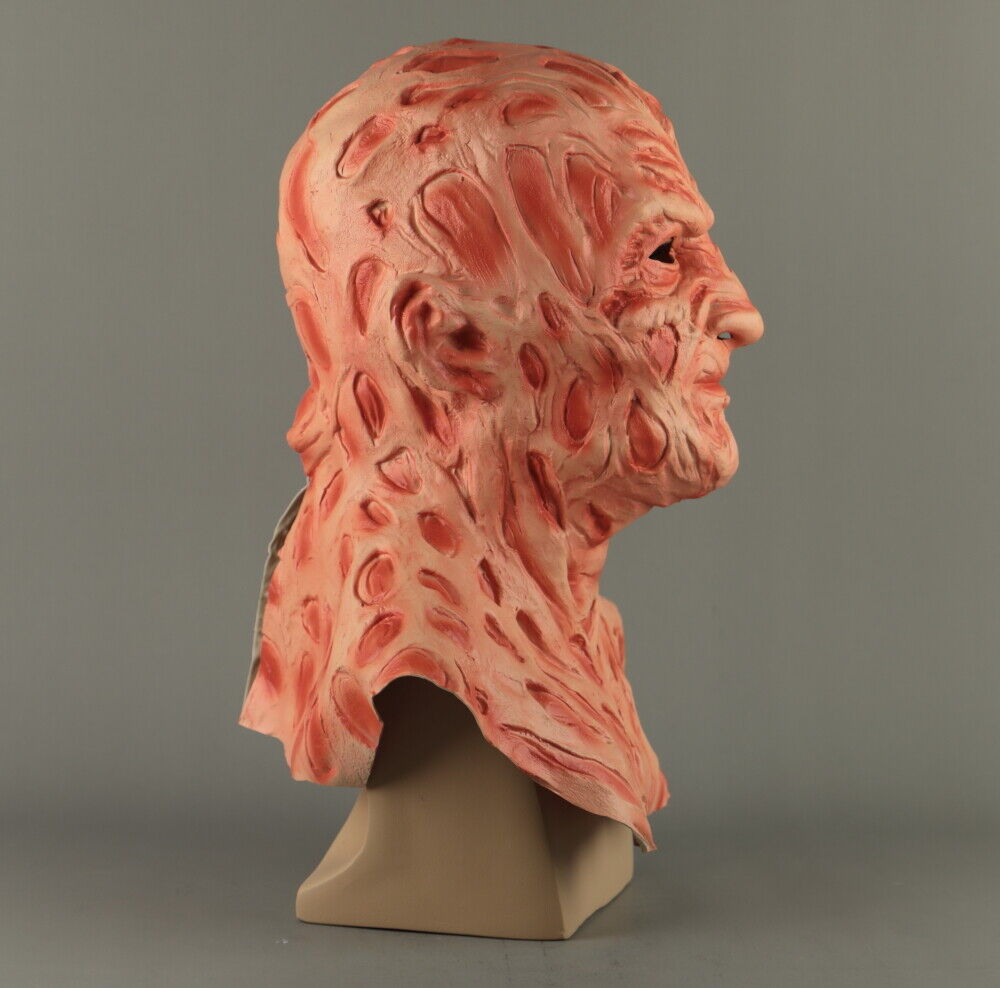 FREDDY KREUGER Latex MASK- Amazing Nightmare on Elm Street Burned Villian Halloween Costume, Adult Sized Spooky Effects, Horror Movie Outfit
