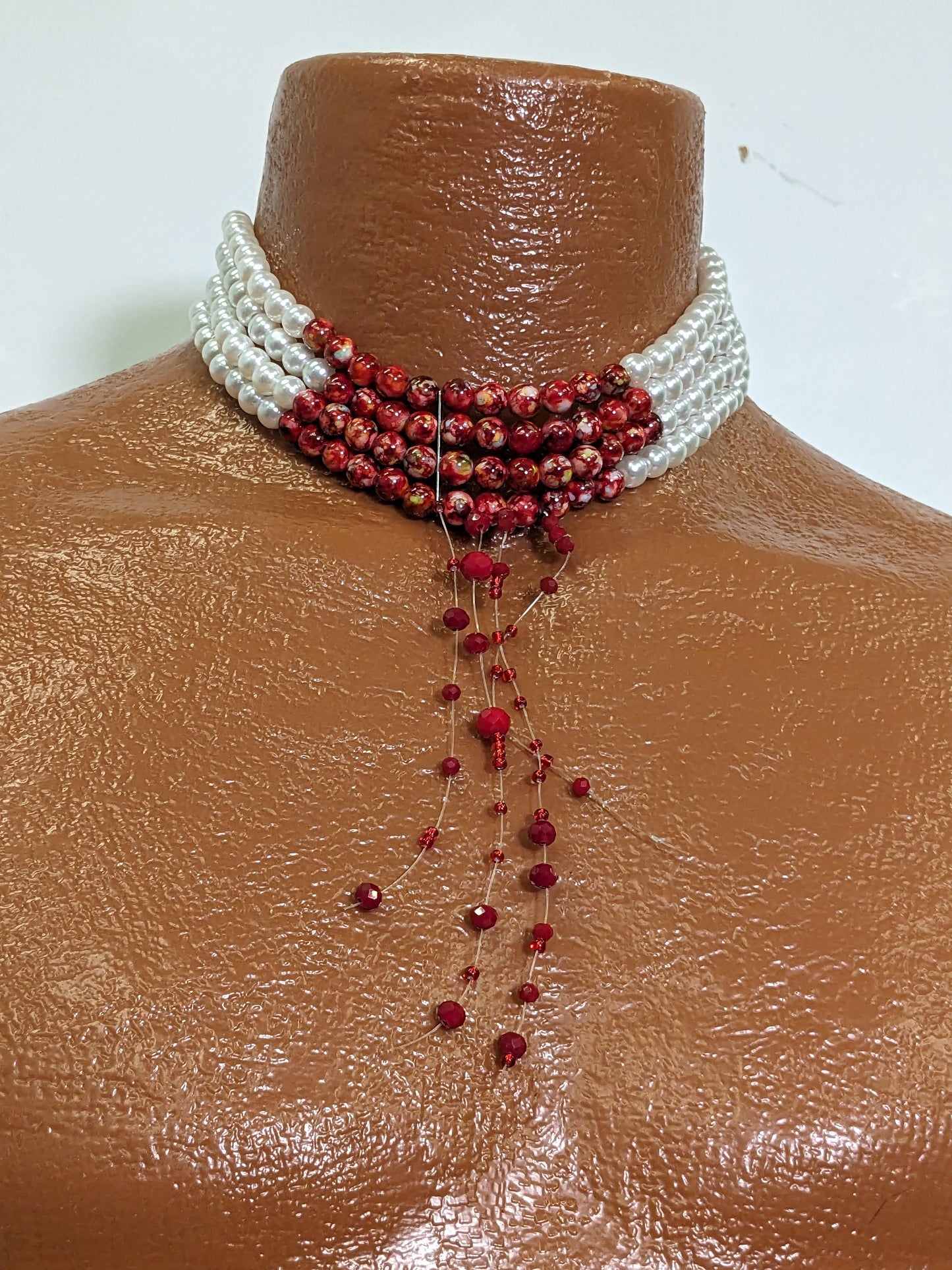 Bloody Pearl Necklace (Vampire Style Choker) - Asylum Books