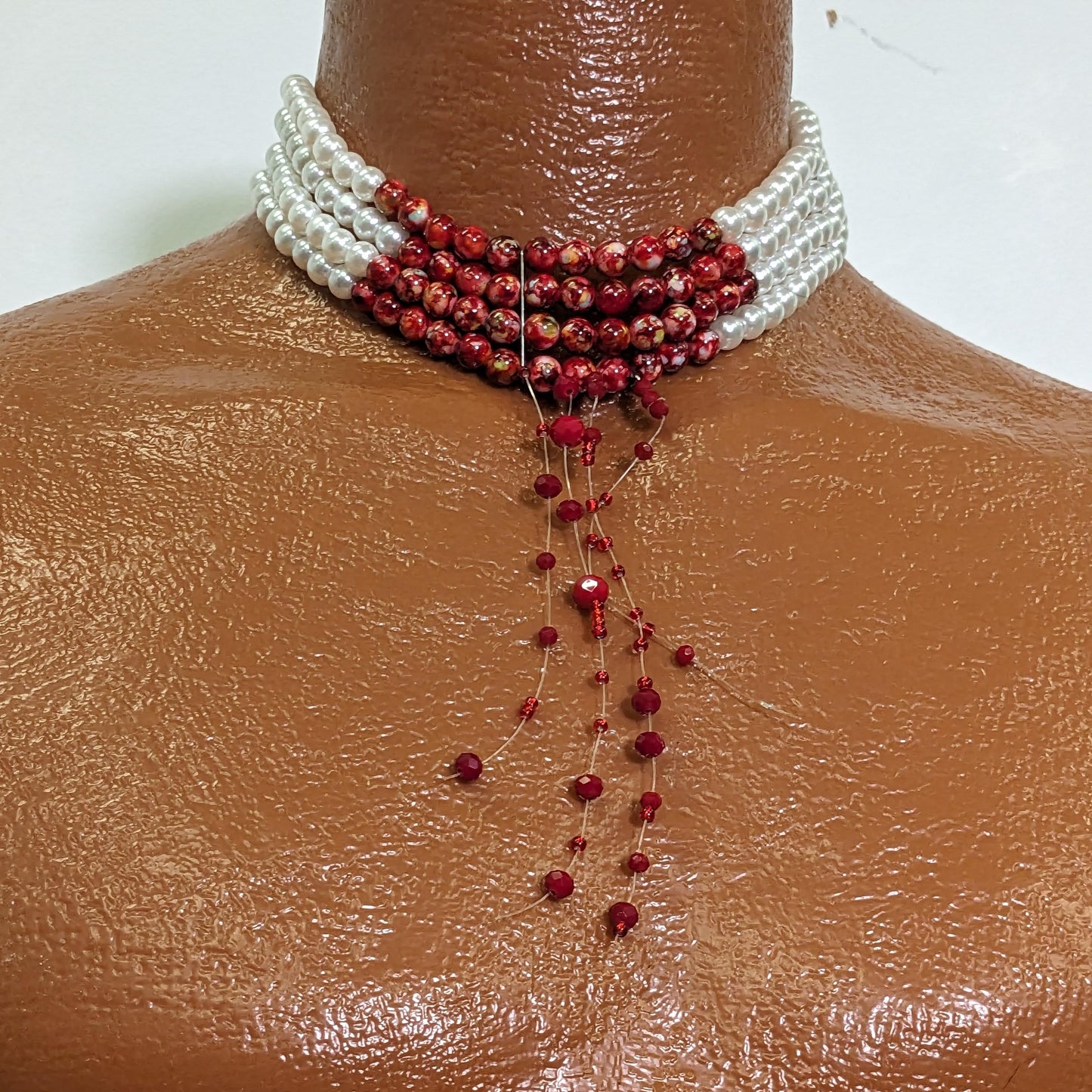 Bloody Pearl Necklace (Vampire Style Choker) - Asylum Books