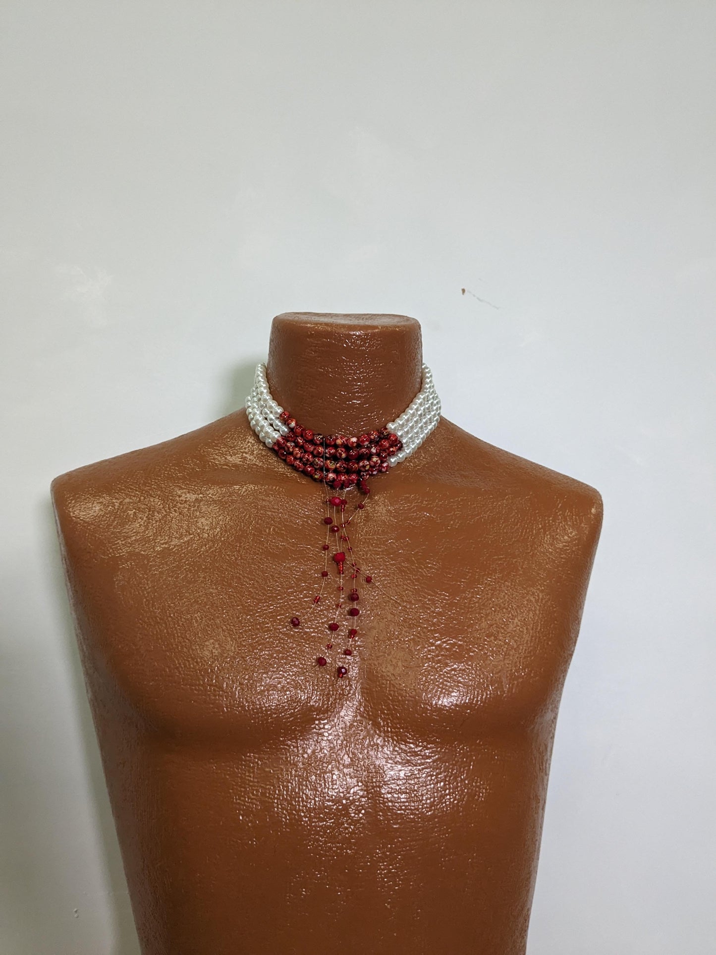 Bloody Pearl Necklace (Vampire Style Choker) - Asylum Books